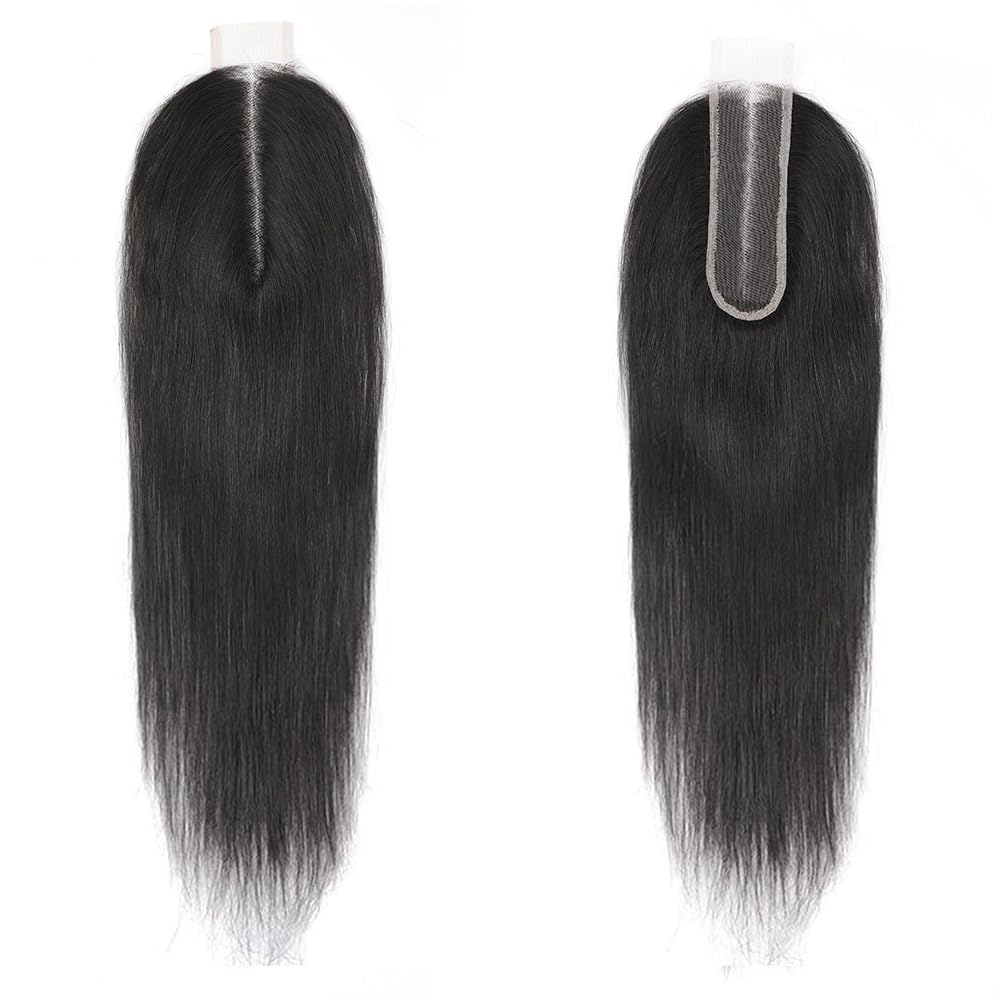 FEHOKA Brazilian 2x6 HD Lace Closure Straight Lace Closure 100% Virgin Human Hair Closure Natural Hairline Middle Part Kim K 2 By 6 Closure With Baby Hair (16 Inch, 2x6 Closure)