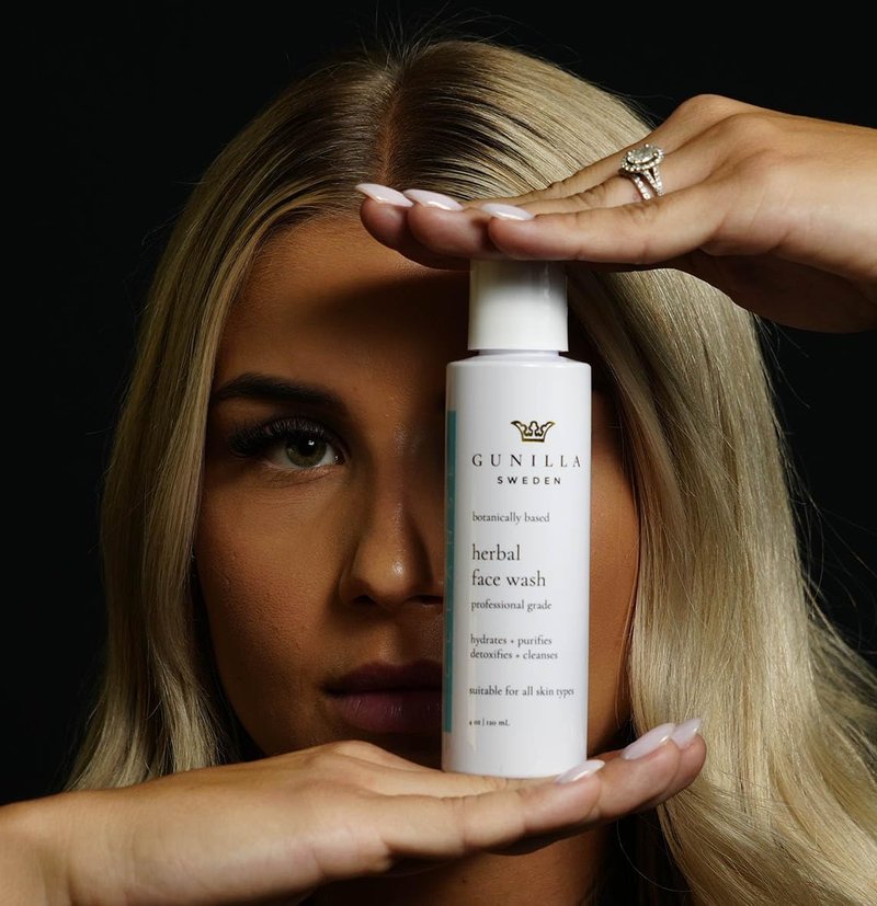 GUNILLA Herbal Face Wash - Very Gentle Daily Cream Cleanser for Dry, Normal, Sensitive Skin. Removes Dirt, Oil & Impurities. Plant-Based. Vegan. Natural. Concentrated 6.7 oz