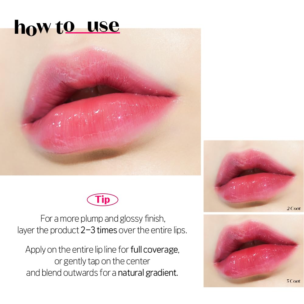 ETUDE Dear Darling Oil Tint #6 Pink Oil (0.14 fl.oz) | High Moisturizing and Strong Hydrating Lip Oil/Lip Gloss | Smooth and Moist Lips | Non-Sticky Lip Oil Tint For Dry Lips | K-beauty