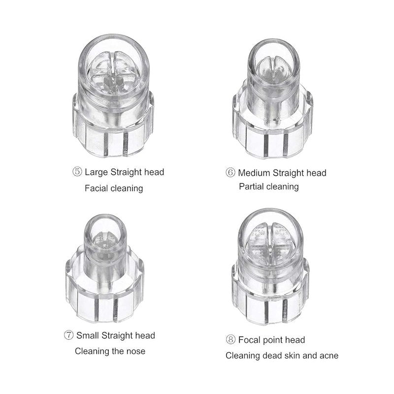 Microdermabrasion Aqua Peel Tips - 8 Transparent Plastic Replacement Heads for Facial Care