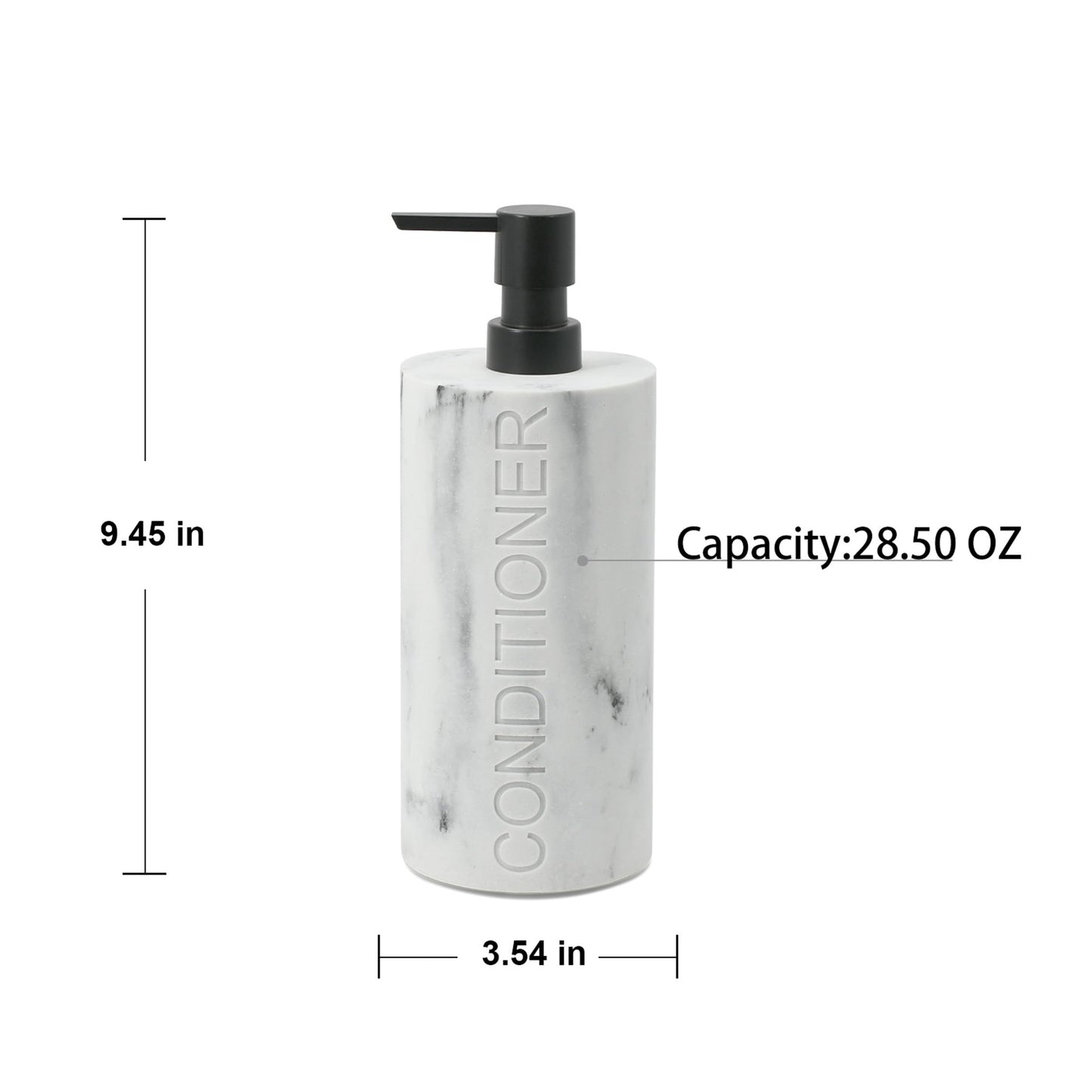 Indecor Home Conditioner Dispenser Luxurious Refillable Pump Bottle with Embossed Text, Durable Construction for Bathroom and Kitchen