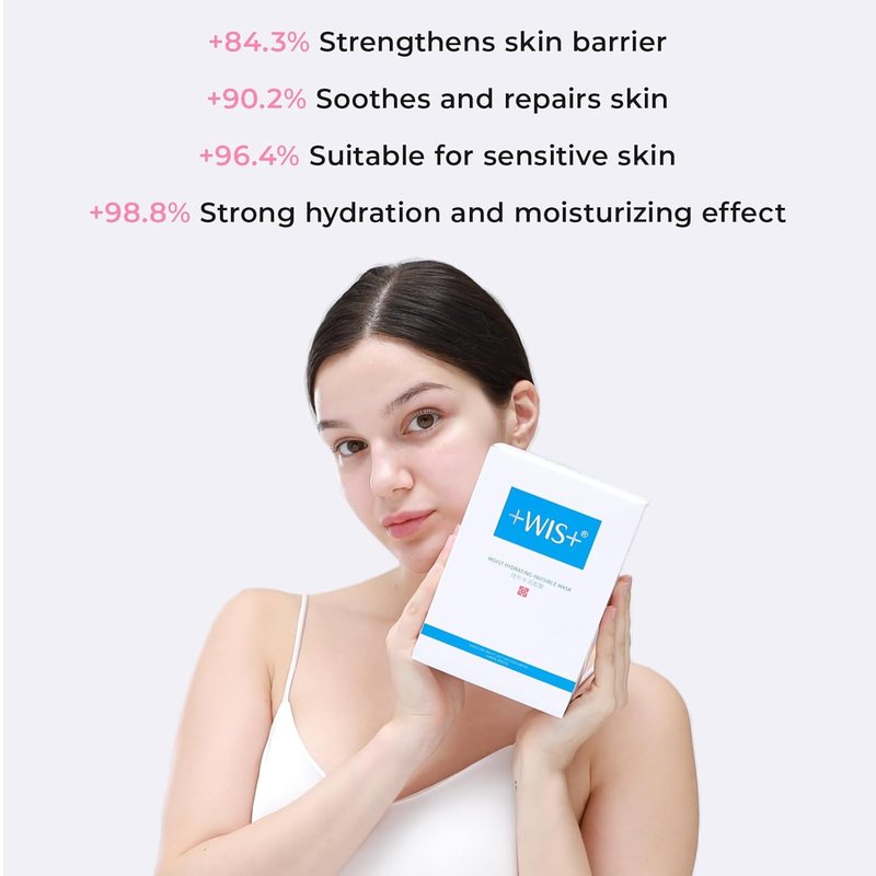 Intensive Hydrating Face Masks - Hyaluronic Acid & Collagen | Pore Minimizing, Elasticity Boost | 24 Pack for Sensitive Skin