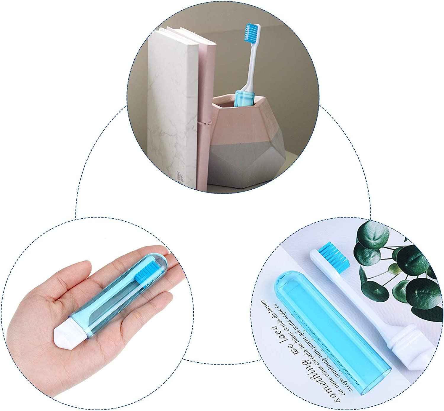 Ora-Zen 24 Packs Colourful Folding Toothbrush Bulk Portable Folding Travel Toothbrush with Containers for Travel Camping Business Trip
