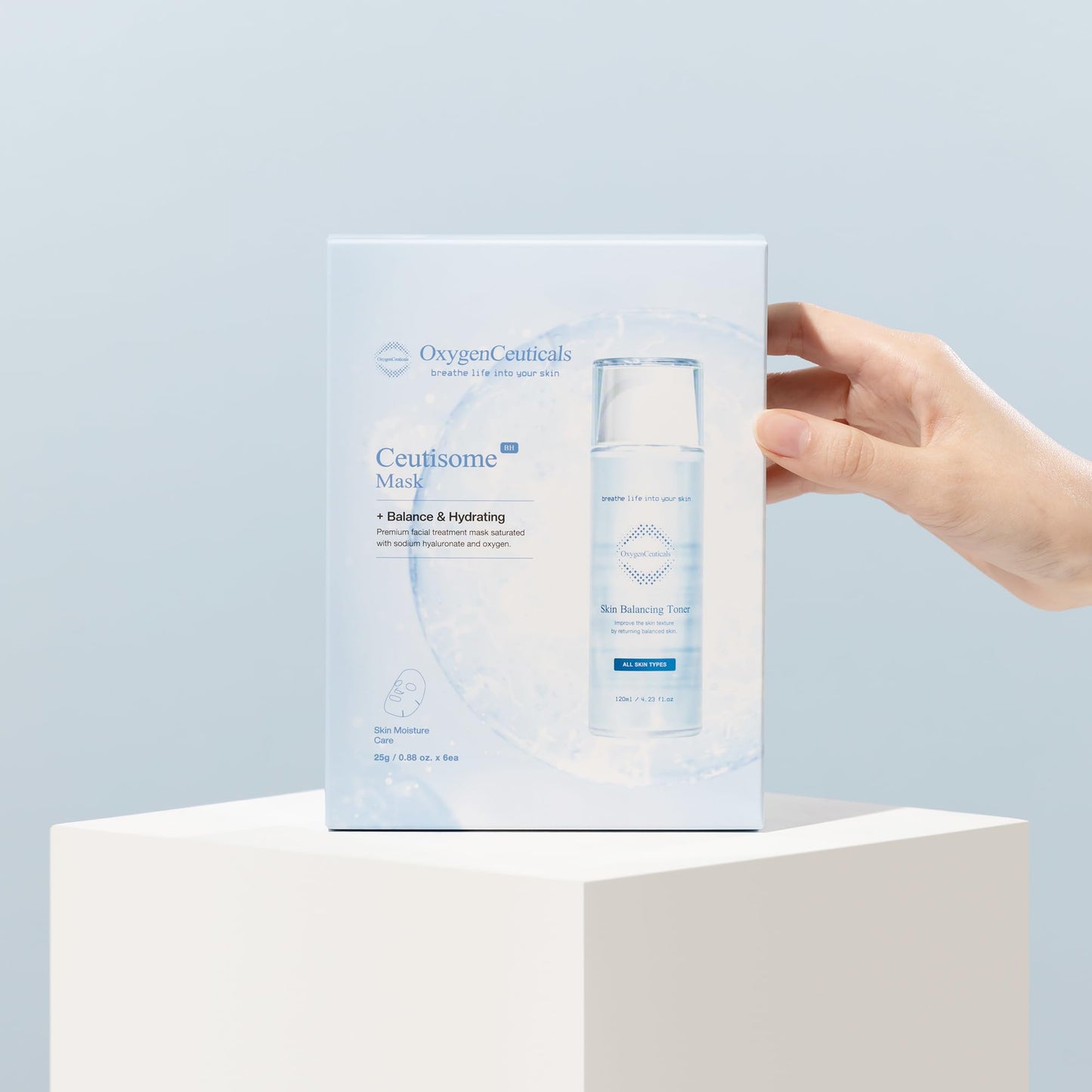 OxygenCeuticals Ceutisome BH Mask – Hydrating Sheet Mask with 7 Types of Hyaluronic Acid, Fruit Extract & Green Tea Leaf Extract, Moisturizing & Skin Calming Facial Mask (6 Sheets/1 Box)