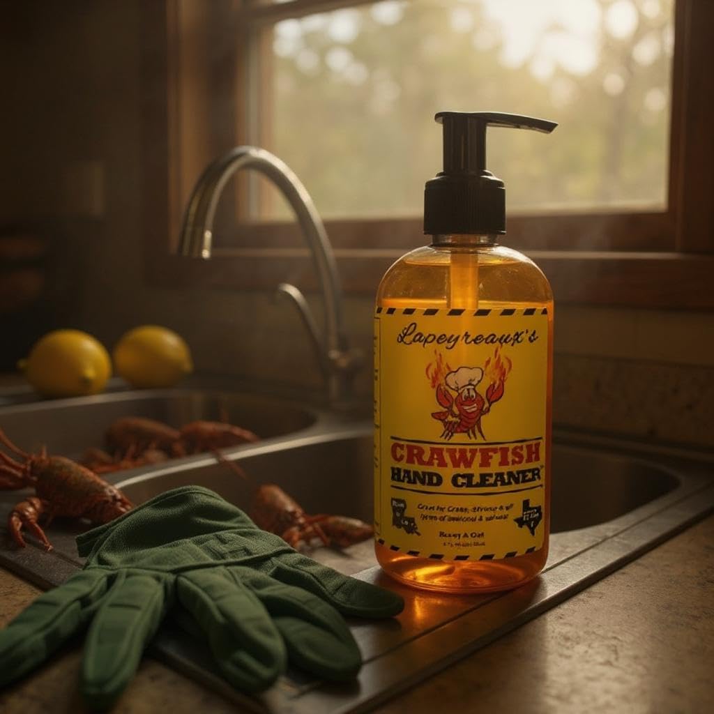 Lapeyreaux's Crawfish Soap Hand Cleaner Wash 1 Bottle, 8floz, Honey & Oat