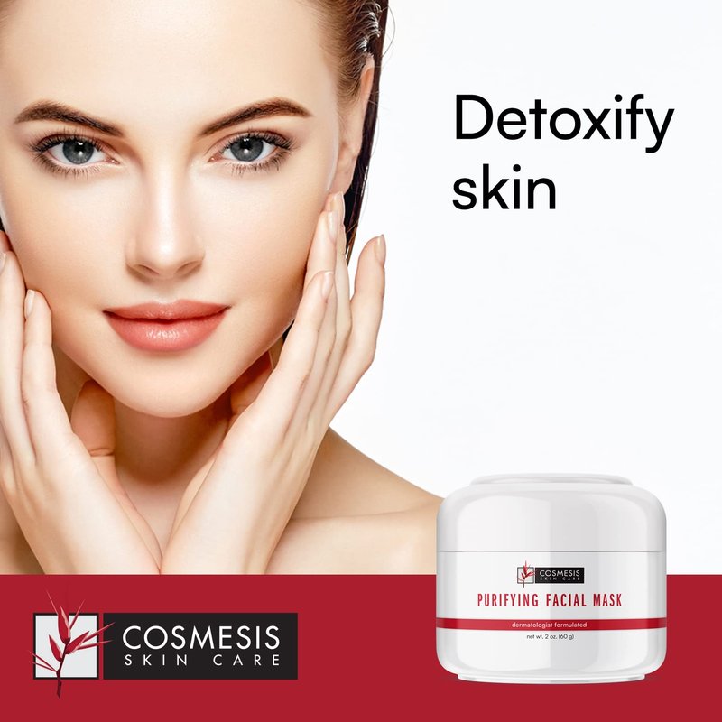 Purifying Facial Mask - Detox & Soothe Skin with Zinc, Sulfur, Camphor Infused Formula for Clear Complexion - 2oz