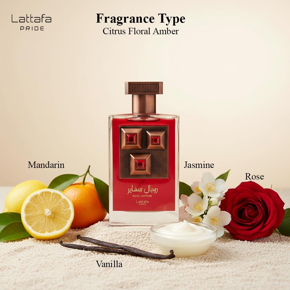Lattafa Perfumes Royal Sapphire for Unisex Eau de Parfum Spray, 3.4 Ounce