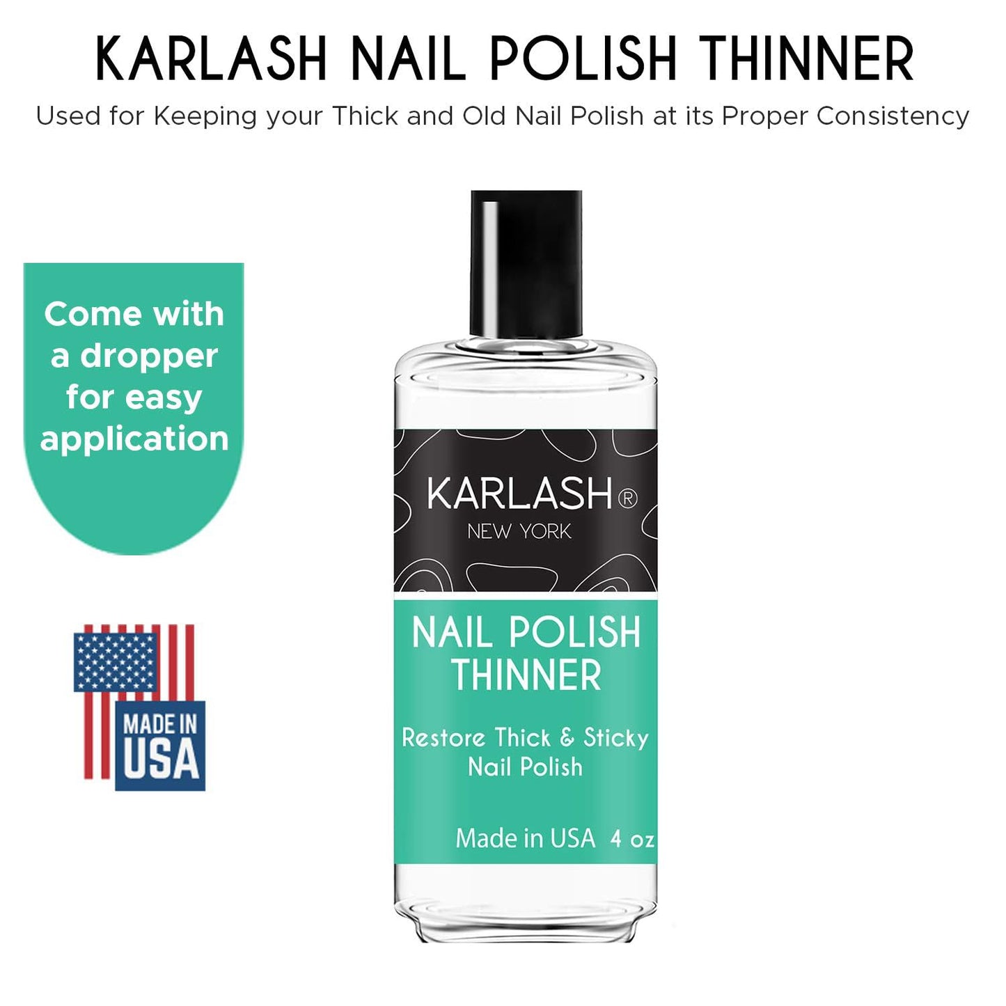 Karlash Nail Polish Thinner - Restore Thick & Sticky Polish | 4 oz Refill