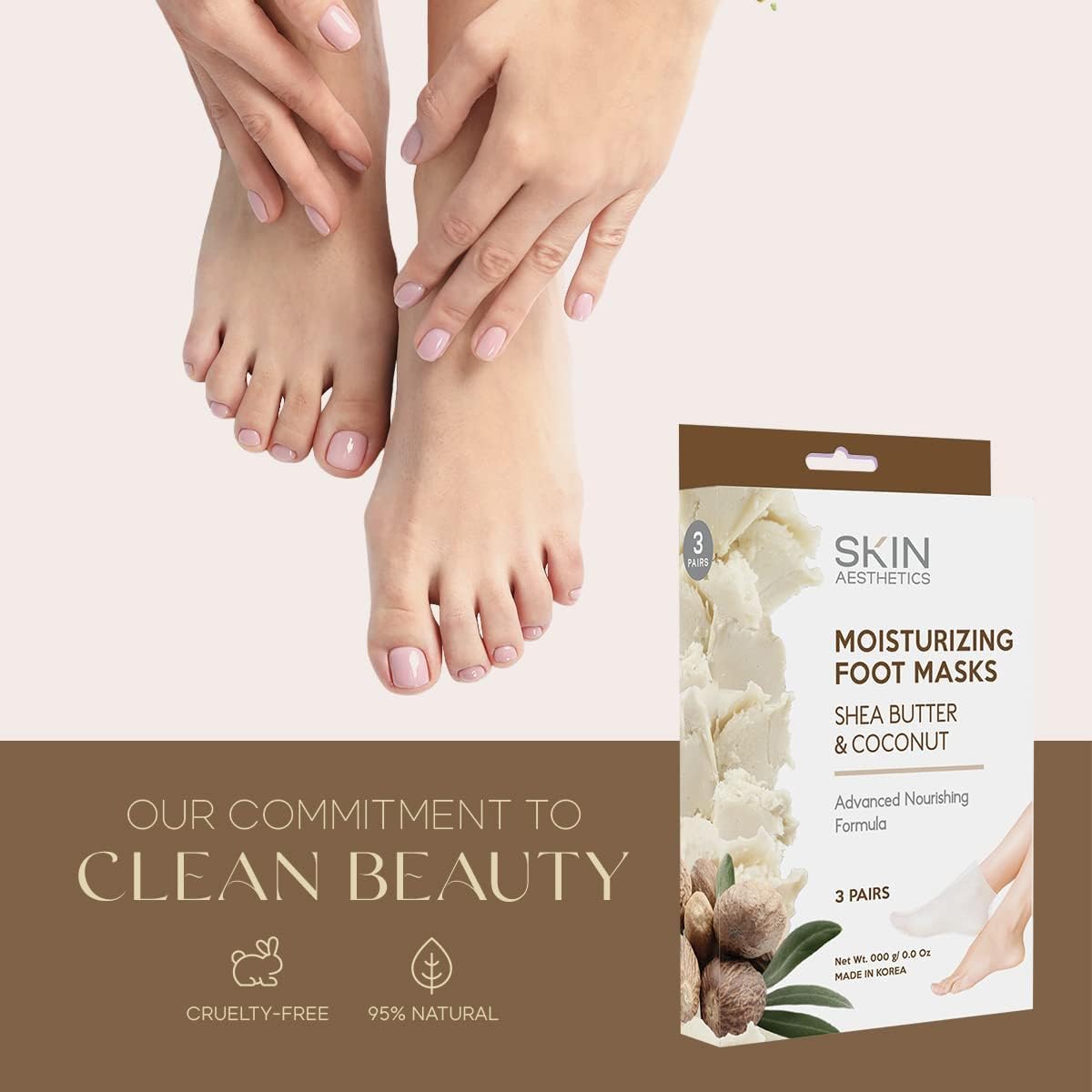 Skin Aesthetics Moisturizing Foot Mask Variety Pack – Smooths Rough Skin, Hydrates Dry Feet, Softens Tough Calluses – Dermatologist Tested Korean Skin Care, Cruelty Free, Vegan Clean Beauty – 12 Pairs