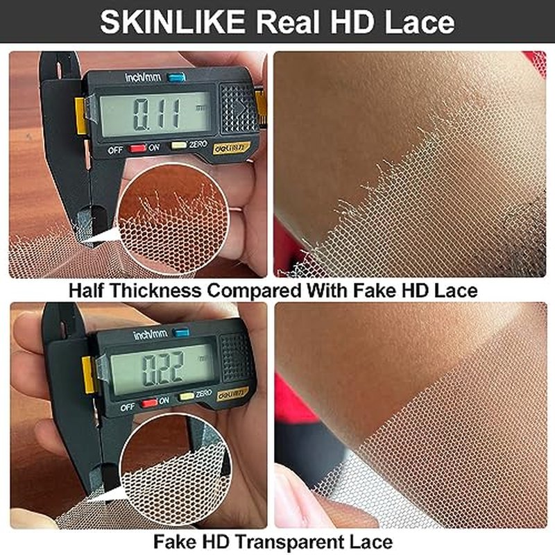 SKINLIKE Real HD Lace Frontal Human Hair Pre Plucked Natural Hairline Invisible Closure Ultra Thin Swiss HD Lace Bleach Knots Closure Human Hair with Baby Hair (13x4 Hd Straight, 20 inch)