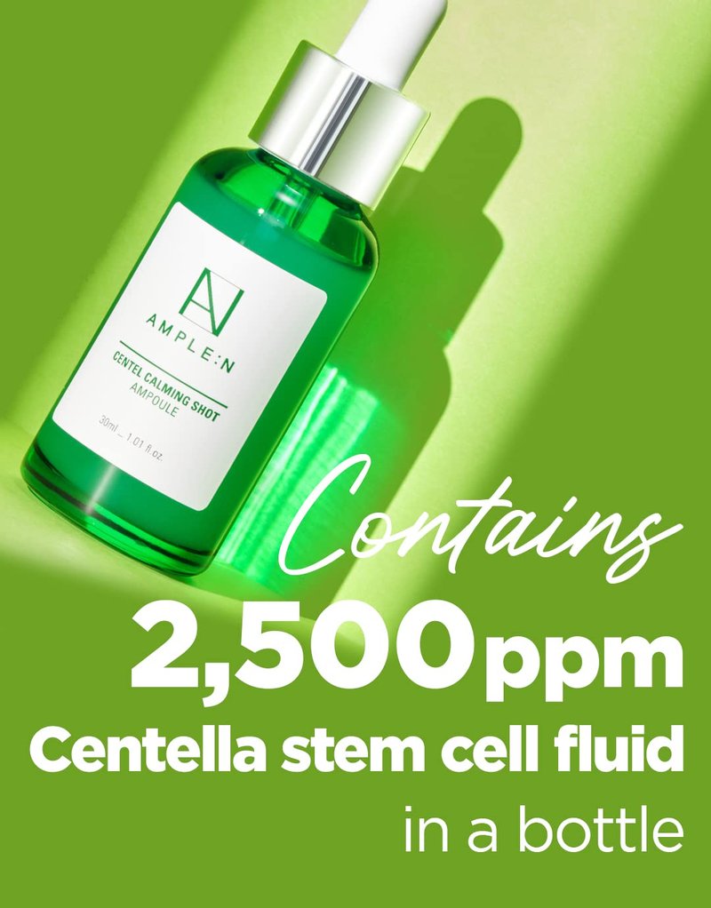 Centel Calming Shot Ampoule | Korean Soothing Face Serum with Centella Asiatica for Sensitive Skin - Redness Relief & Moisturizing, 1.01 fl. oz.