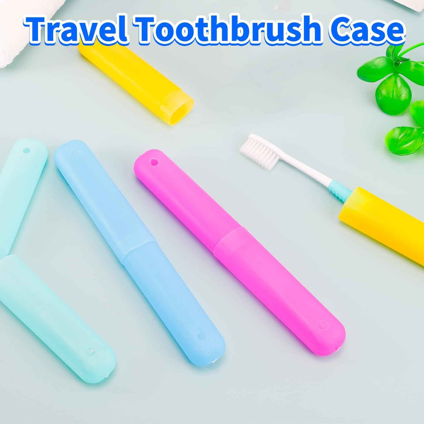 Dyrfolm 48 PCS Toothbrush Case Set,Travel Toothbrush Case,Plastic Portable Toothbrush Holder,Dust-proof Toothbrush Box Storage,Toothbrushes Carrier for Traveling,Bathroom,School,Home, Camping,6 Colors