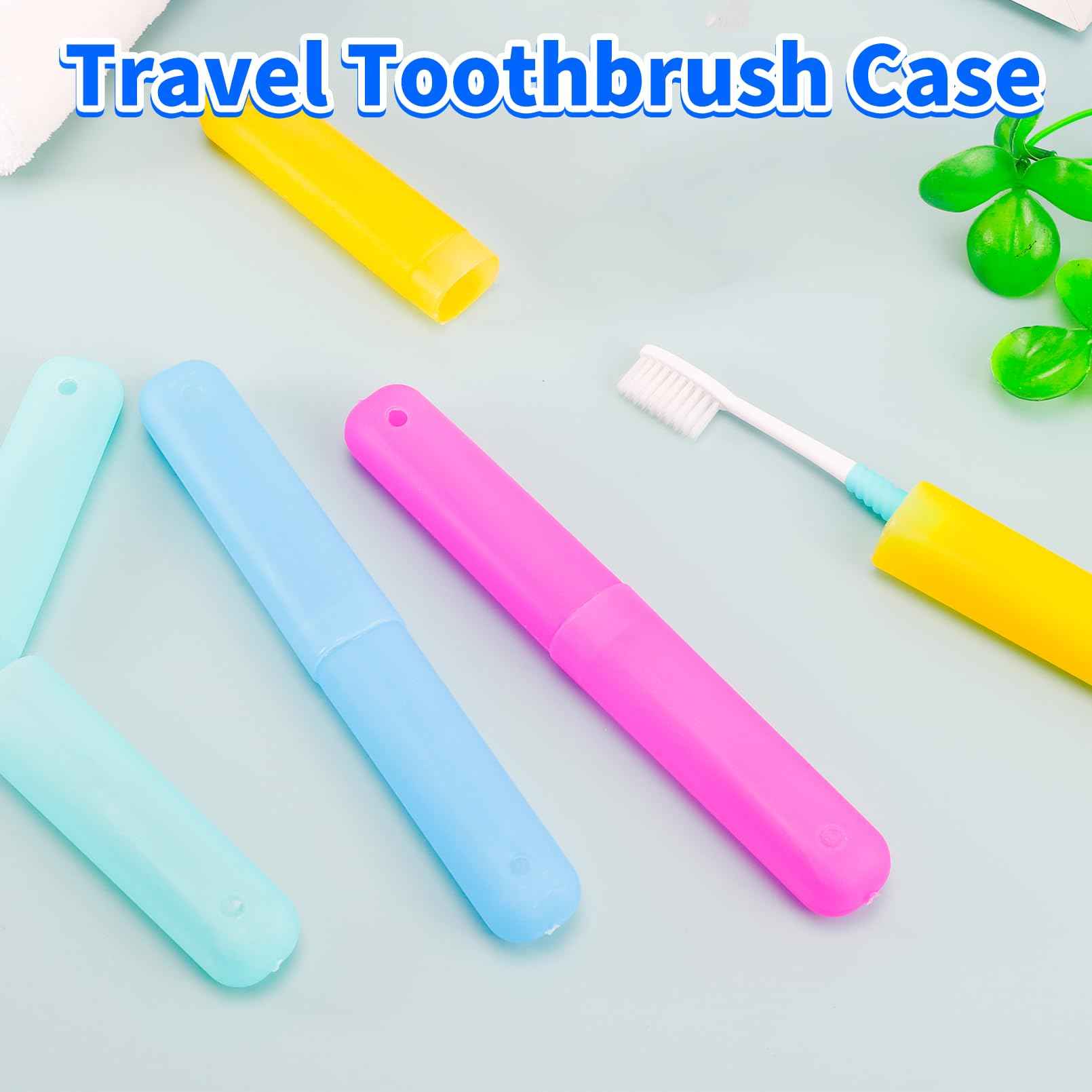Dyrfolm 48 PCS Toothbrush Case Set,Travel Toothbrush Case,Plastic Portable Toothbrush Holder,Dust-proof Toothbrush Box Storage,Toothbrushes Carrier for Traveling,Bathroom,School,Home, Camping,6 Colors