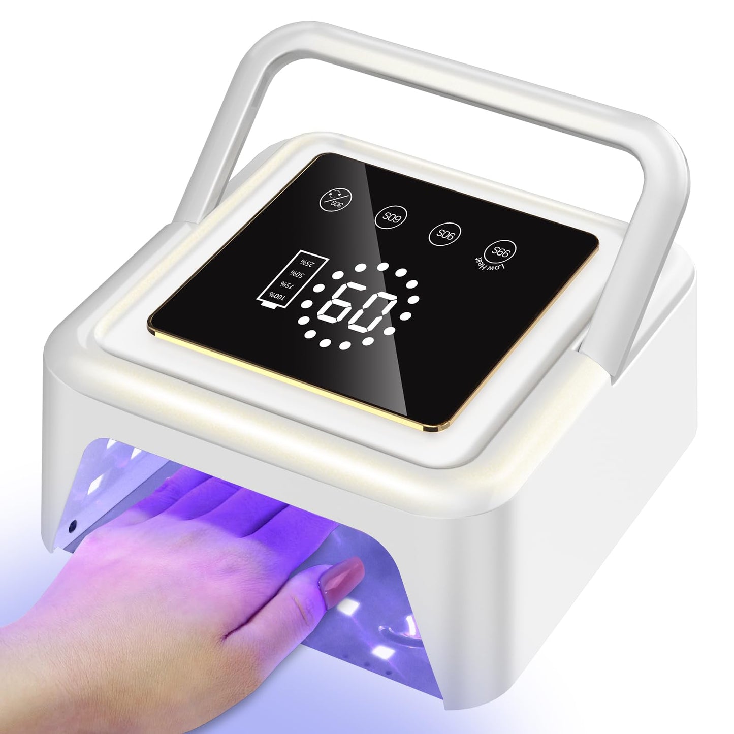 UV Nail Lamp 108W, UV Light for Gel Nail Polish, Cordless LED Nail Lamp with 36 Beads & Touch Display, Nail Light with 4 Timer Mode & Auto Sensor, Fast Curing Nail Dryer for Salon & Home (Pink)
