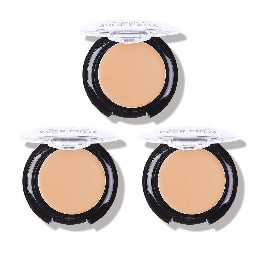 Full Coverage Concealer Cream - Waterproof Matte Makeup for Dark Spots & Under Eye Circles | 3 Pack, Light Natural (3×5g)