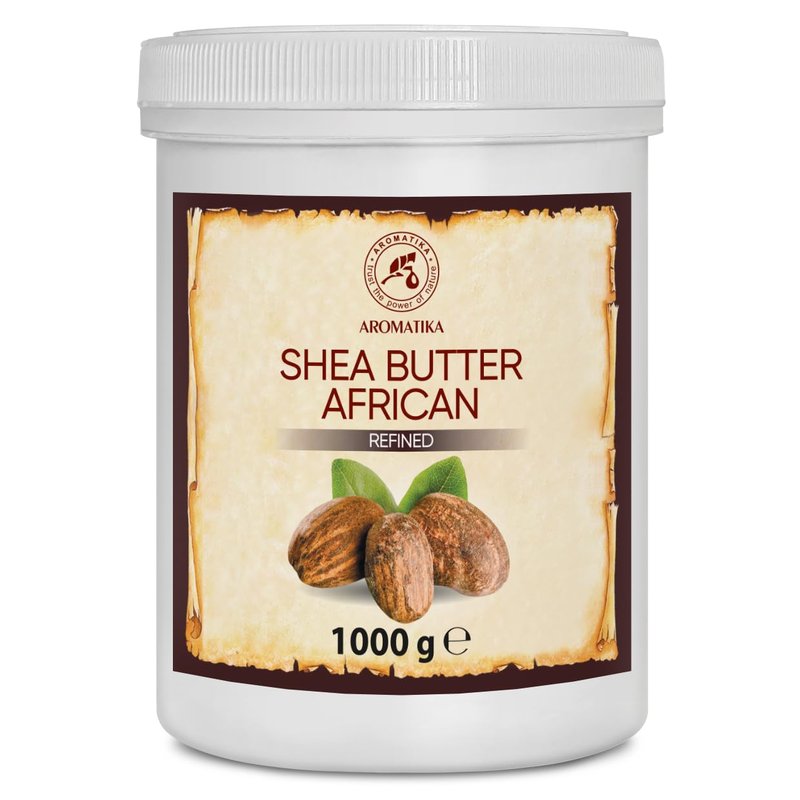 AROMATIKA Shea Butter Refined 35.3 Oz (1000g) - 100% Pure Shea Butter for Body Care - Hair - Face - Body Butter - Butyrospermum Parkii