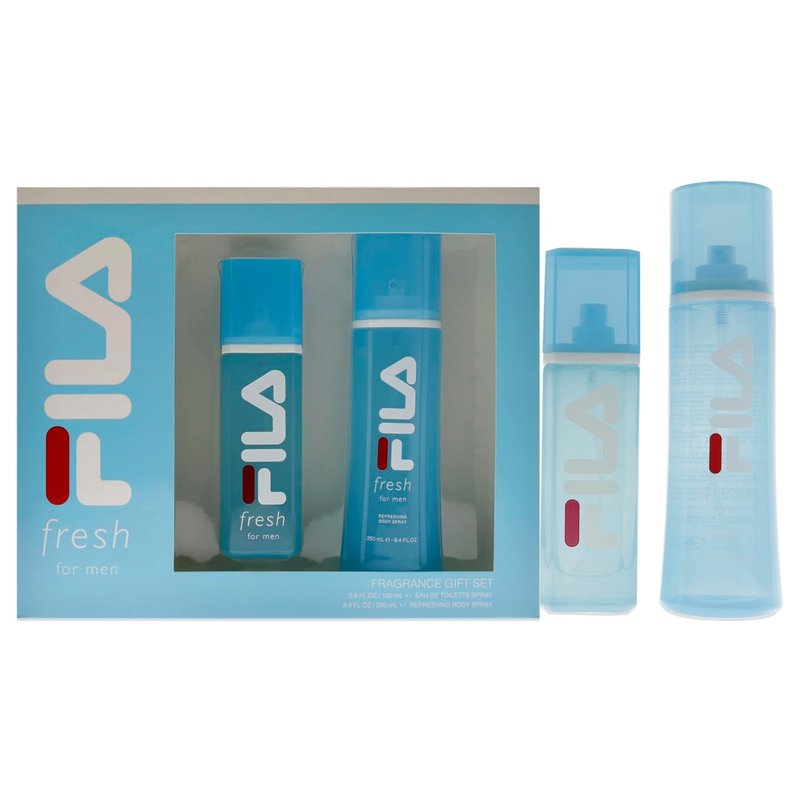 FILA Fresh Gift Set - Men's EDT & Body Spray with Crisp Aquatic Aroma | Long-Lasting Cologne - 2 Piece Set