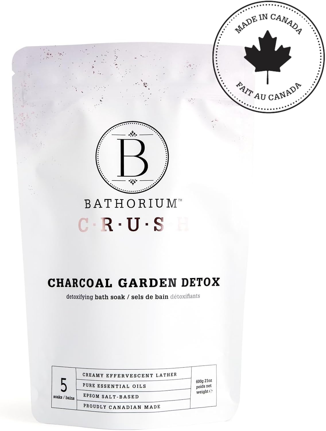 Bathorium Charcoal Detox Bath Soak - Purifying Eucalyptus & Activated Charcoal | 21 oz for 5+ Baths