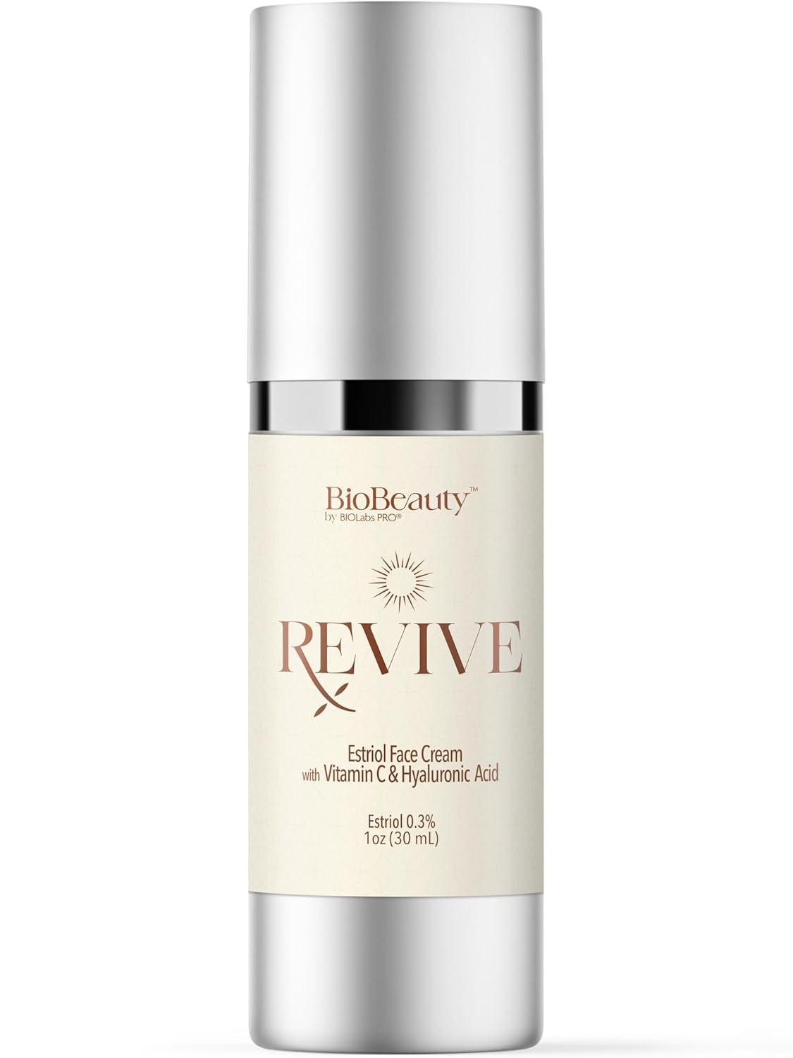 Revive Day Cream - Bioidentical E3 0.3% Face Cream with Vitamin C, Hyaluronic Acid & Peptides | 1oz for Radiant Skin