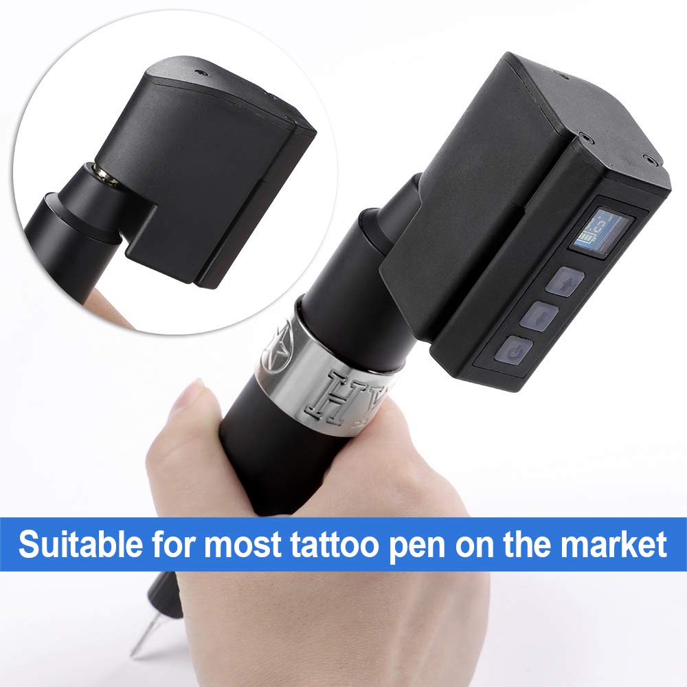 Mini Tattoo Battery - Rechargeable USB Power Supply with Digital Display | RCA Connector P198-RCA