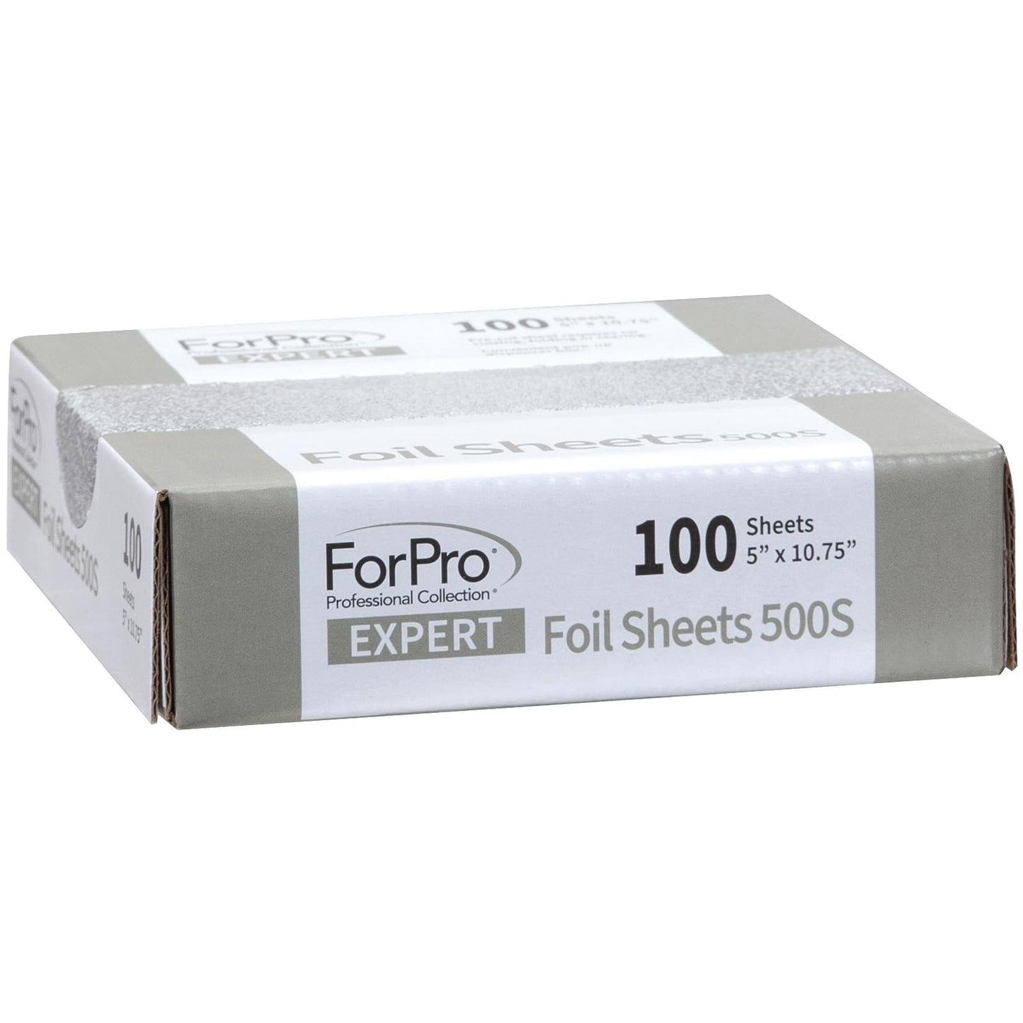 ForPro Expert Embossed Foil Sheets 500S, Aluminum Hair Foils for Color Application and Highlighting Services, Food Safe, Pop-Up Dispenser, 5” W x 10.75” L, 100-Count
