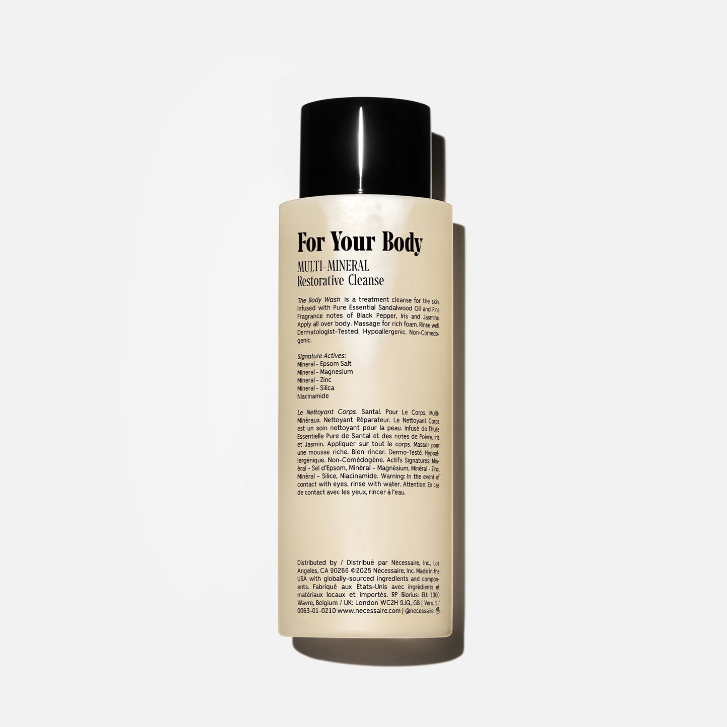 Nécessaire The Body Wash Santal - Multi-Oil Shower Gel Body Wash for Women + Men. Non-Comedogenic + Hypoallergenic for Sensitive Skin with Niacinamide. 8.4 fl oz.