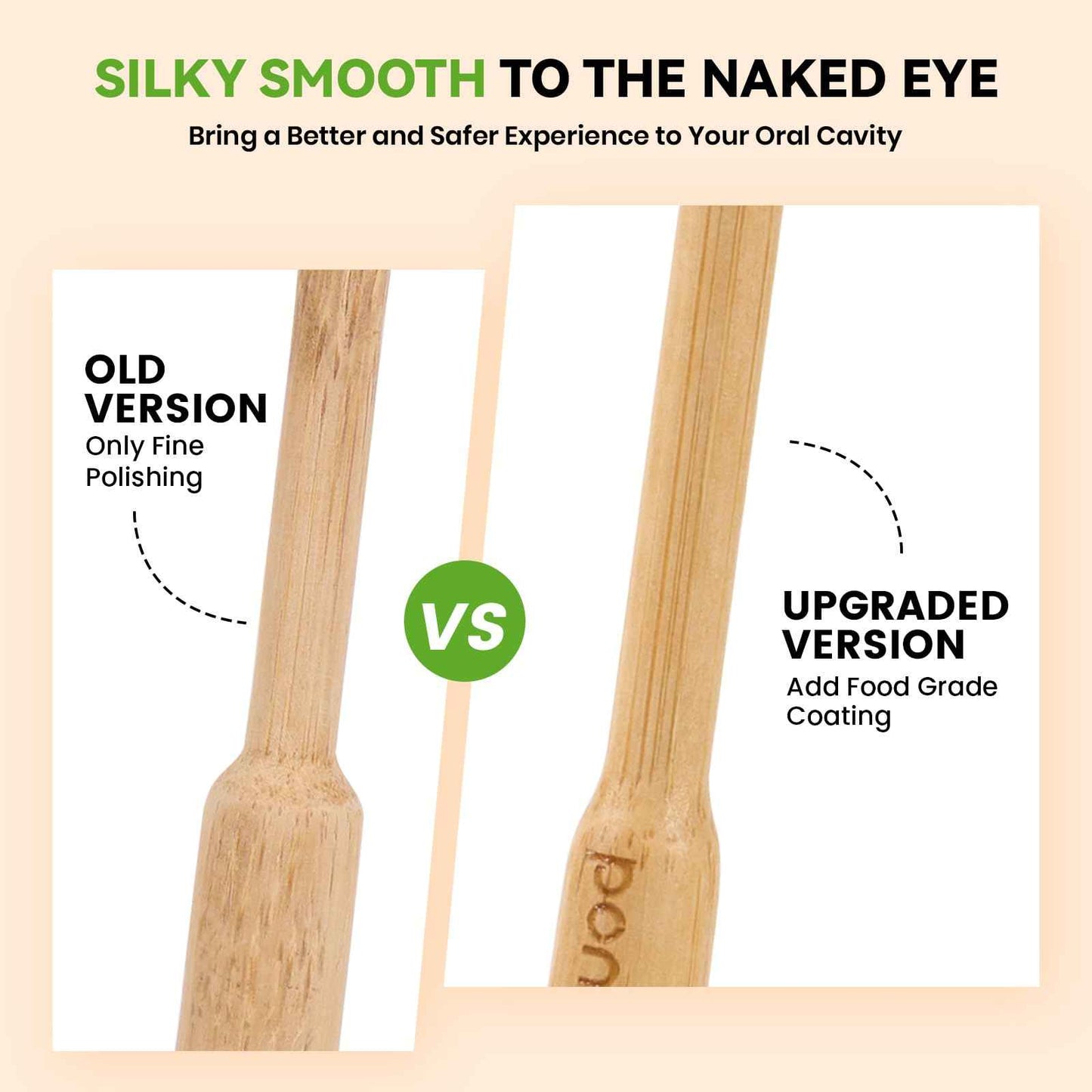 PONPACE Bamboo Toothbrush Heads Compatible with 7AM2M, Extra Soft Castor-Oil Bristles for Sensitive Teeth, Eco-Friendly & Gentle Cleaning