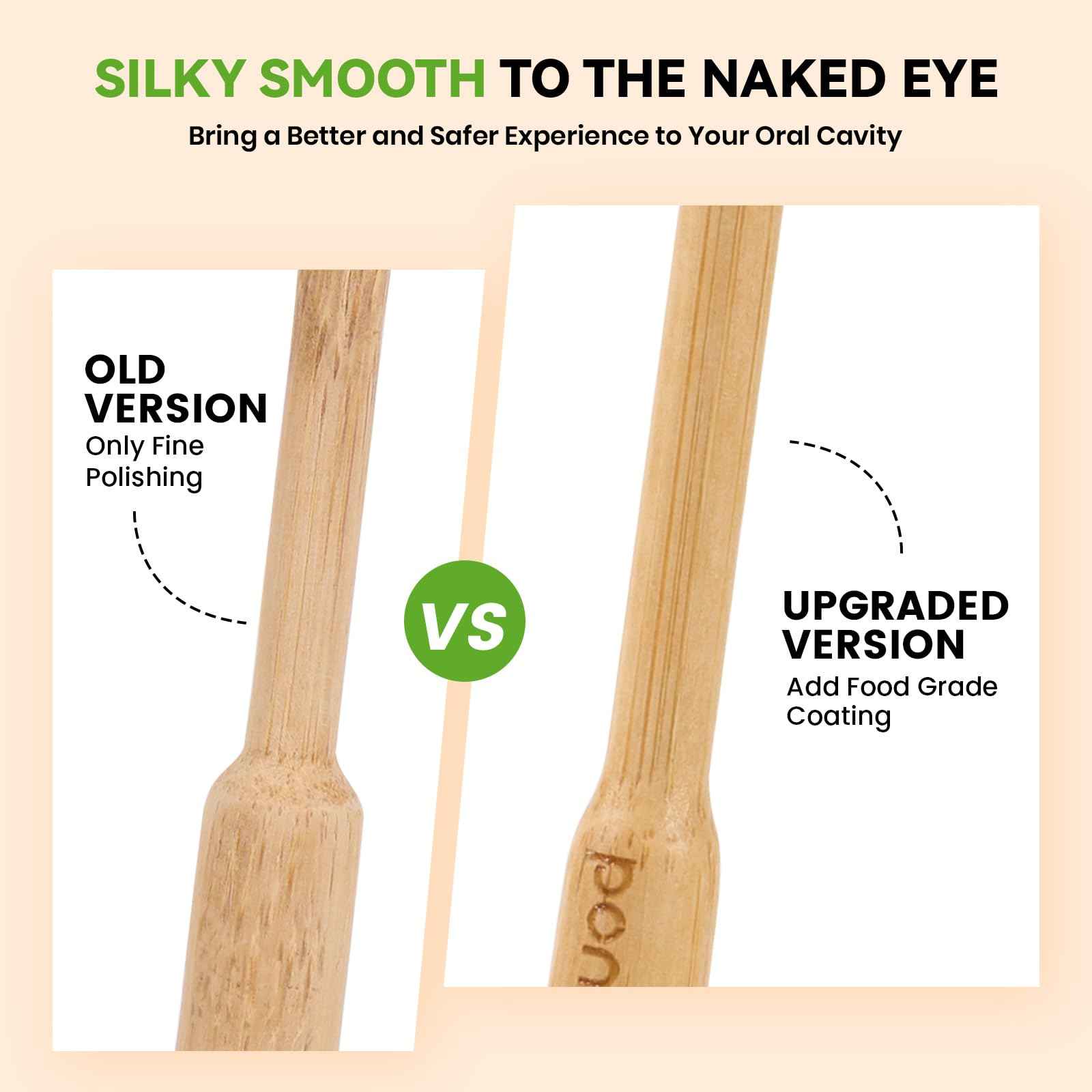 PONPACE Bamboo Toothbrush Heads Compatible with 7AM2M, Extra Soft Castor-Oil Bristles for Sensitive Teeth, Eco-Friendly & Gentle Cleaning