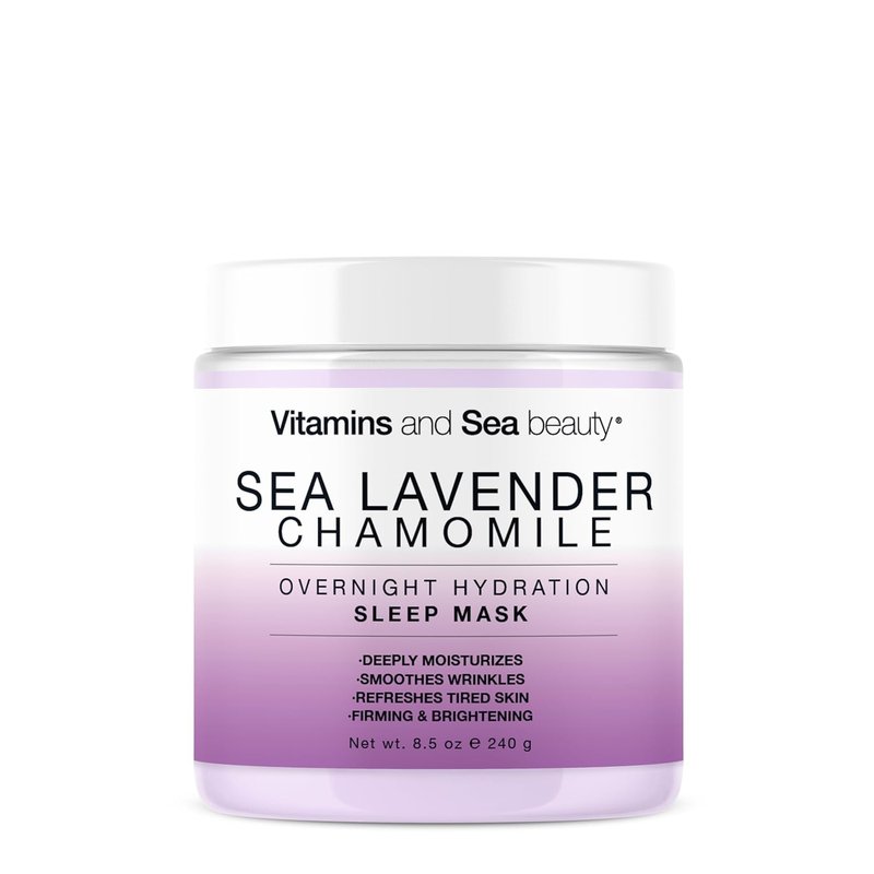Vitamins and Sea Lavender Chamomile Sleep Mask - Deep Hydrating Overnight Face Mask with Botanicals, 8.5 oz