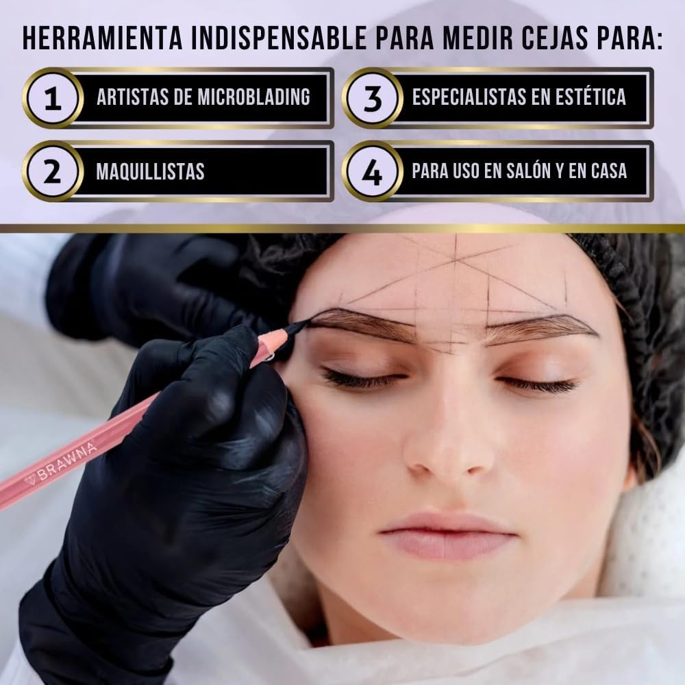 BRAWNA 5 Pack Pro Inked Mapping String for Brow and Lip Measuring - White - Black - Pink - Turquoise - Yellow - 30 Meters Each - PMU Supplies - Mapping Tool for Eyebrow Lamination, Henna, Tint