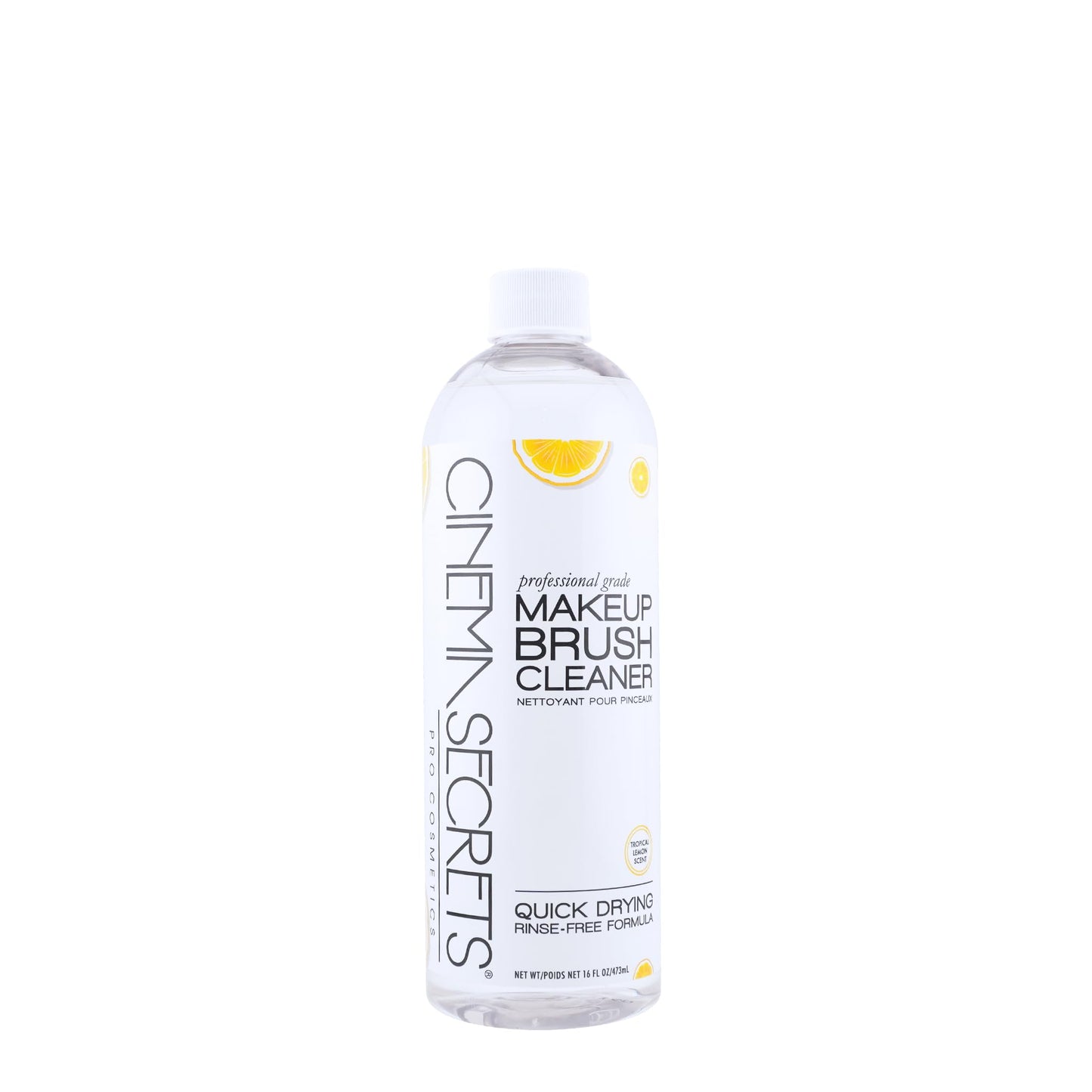 Cinema Secrets Original Makeup Brush Cleaner Solution - Professional Cleanser for Makeup Brushes - Quick-Drying, Rinse-Free Formula - Removes Stubborn Waterproof Make Up - Lemon (32 fl oz)