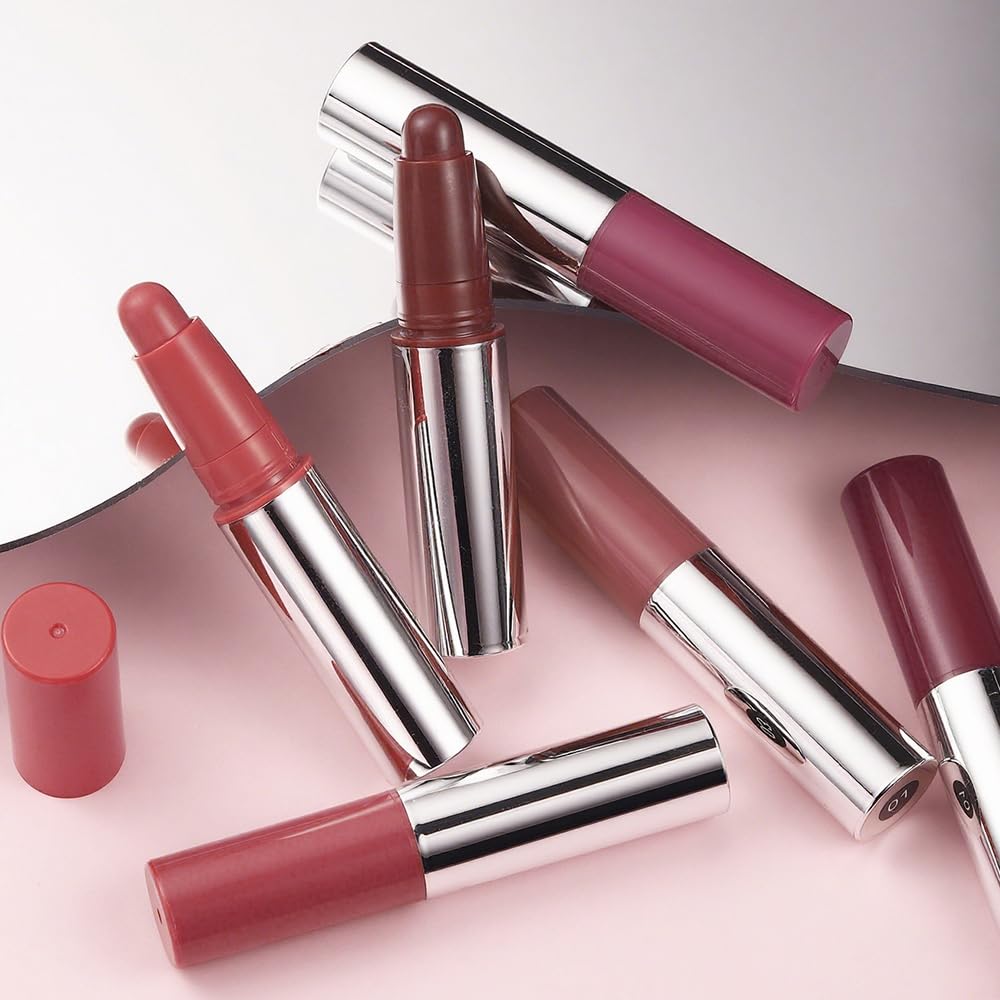 Matte Lipstick Crayon Set - High Pigment Creamy Formula, Waterproof & Long-Lasting | Velvet Matte Finish, 2 Pcs