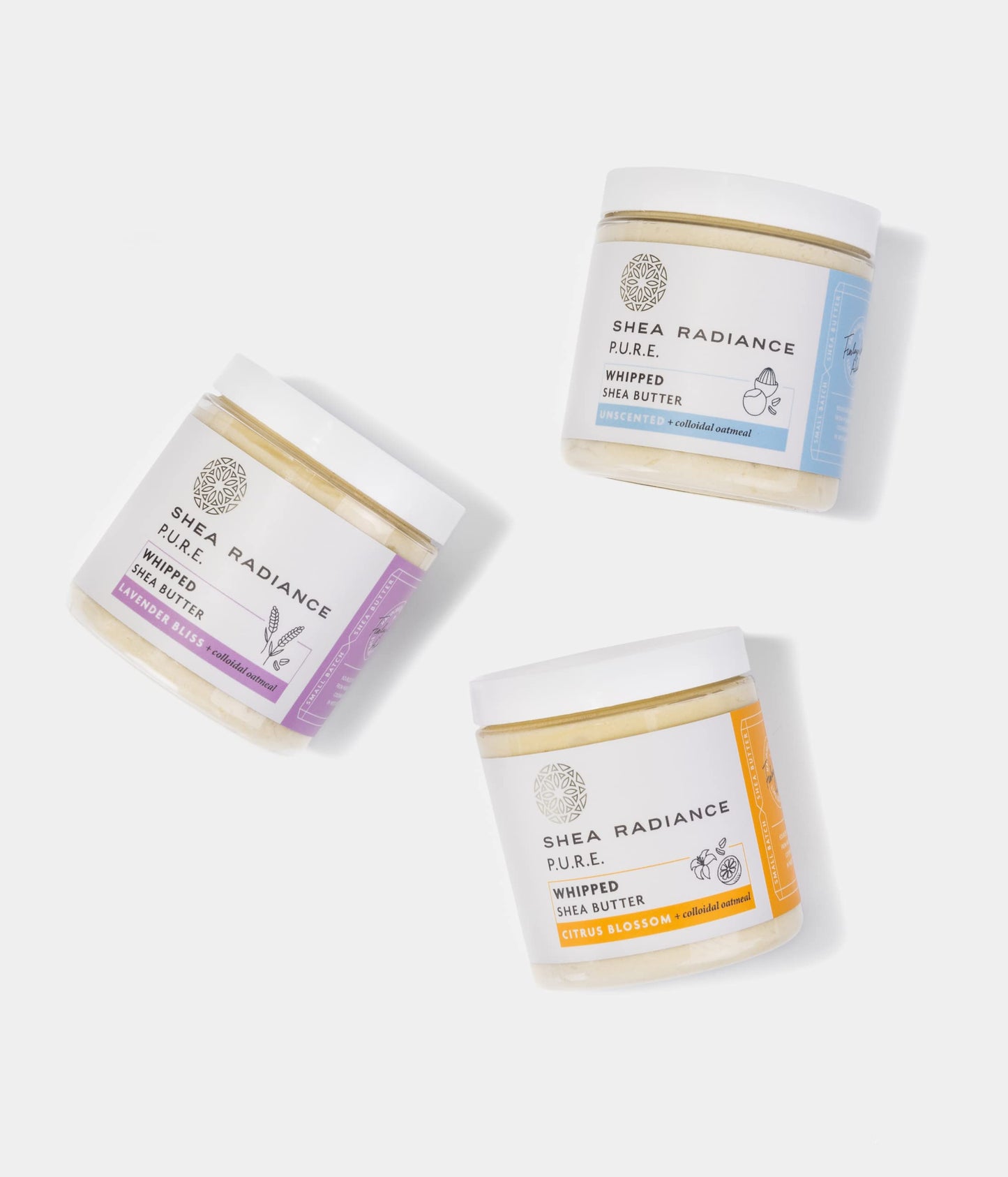 Shea Radiance P.U.R.E. Whipped Shea Butter with Colloidal Oatmeal - Whipped Body Butter Blended with Skin Soothing Oatmeal & Moisturizing Rice Bran Oil | Citrus Blossom (5 oz)