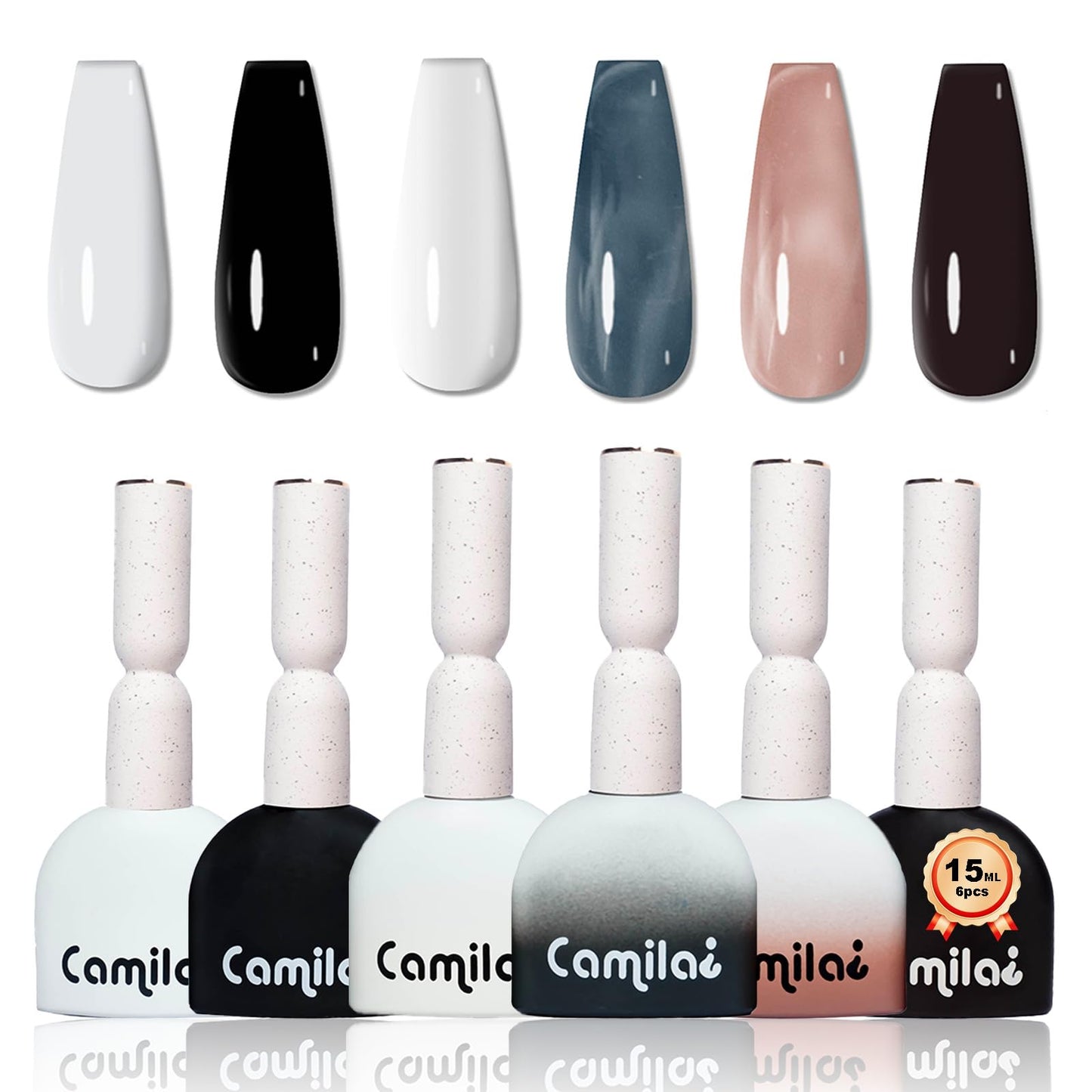 CAMILA ¿ 6pcs 15ml Gel Polish Set Nude Pink Brown Gel Nail Polish Kit Soak Off Fall Gel Polish Manicure Salon For Women L Set