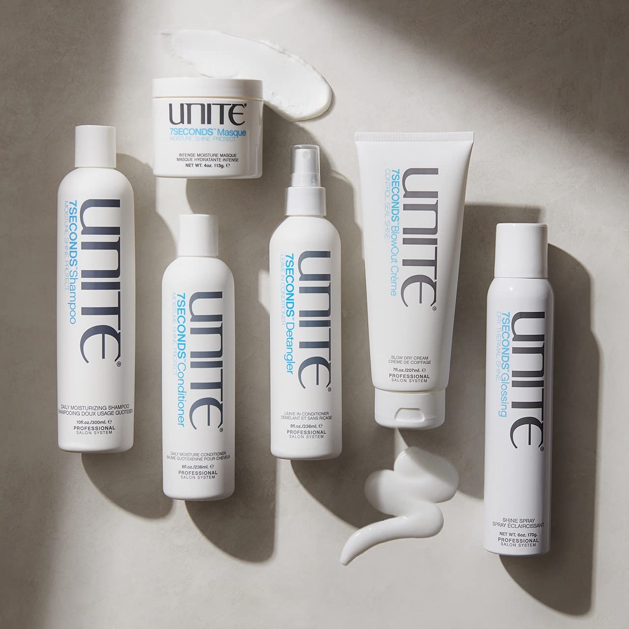 UNITE Hair – 7SECONDS BlowOut Crème – Lightweight Styling Cream to Extend Blowouts, Control Frizz & Fight Humidity – UV & Thermal Protection – 7 Fl Oz