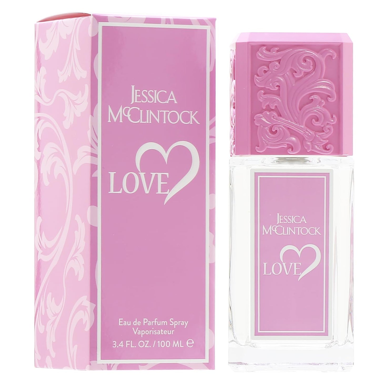 Jessica McClintock Love Eau De Parfum Spray for Women, 3.4 oz - Bright Floral Scent with Yuzu, White Tea, Gardenia, Jasmine & Amber, Romantic Long-Lasting Fragrance