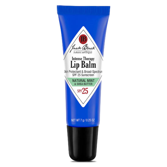 Jack Black Intense Therapy Lip Balm, 0.25-Oz. – Natural Mint & Shea Butter, SPF 25 Sun Protection, Lip Moisturizer, Hydrating Lip Balm with SPF, Long Lasting Treatment