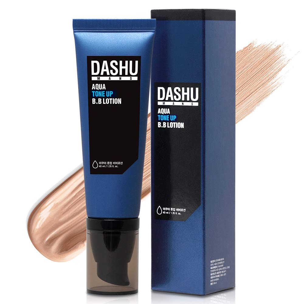DASHU Korean BB Cream for Men | Aqua Tone-Up BB Lotion | Mens BB Cream with Seawater & Seaweed Extract | Hydrating Tinted Moisturizer for Face | Korean Skin Care (1.35 fl oz)