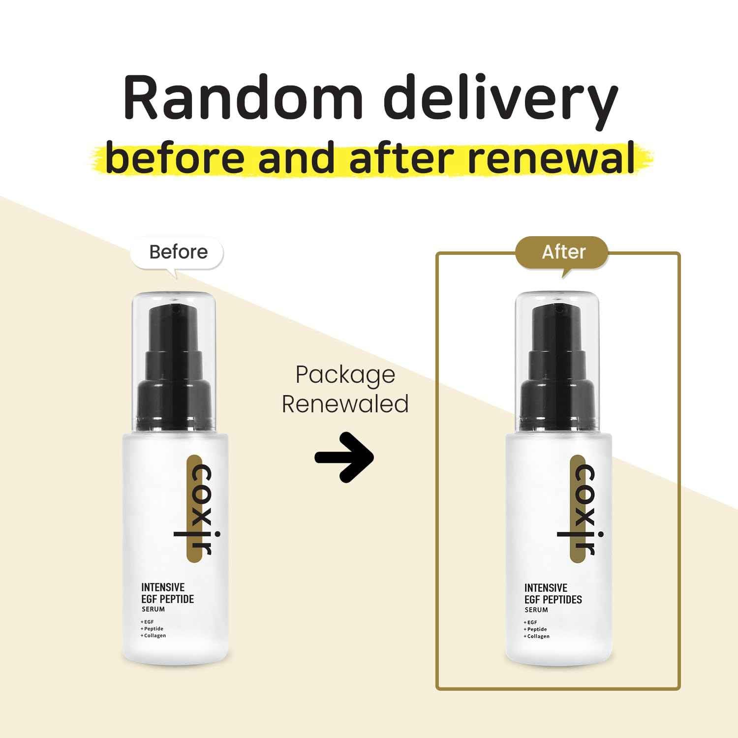 coxir INTENSIVE EGF PEPTIDE SERUM l EGF, Peptide, Niacinamide, Collagen l Firming l Korean Skincare (1.69 Fl Oz (Pack of 1) + 0.23 Fl Oz (Pack of 1))