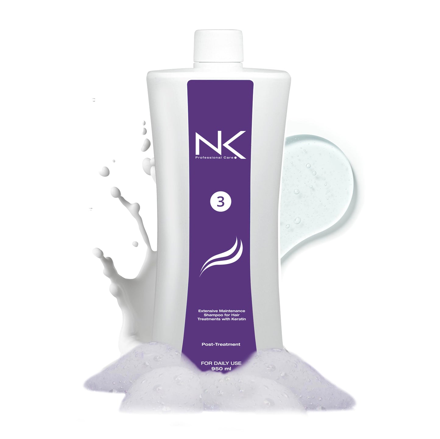 NK Professional Care Extensive Maintenance Shampoo Step 3 | For Hair Treatments with Keratin | NK Shampoo Post Treatment | Salt-free shampoo | 950ml | 32 Oz