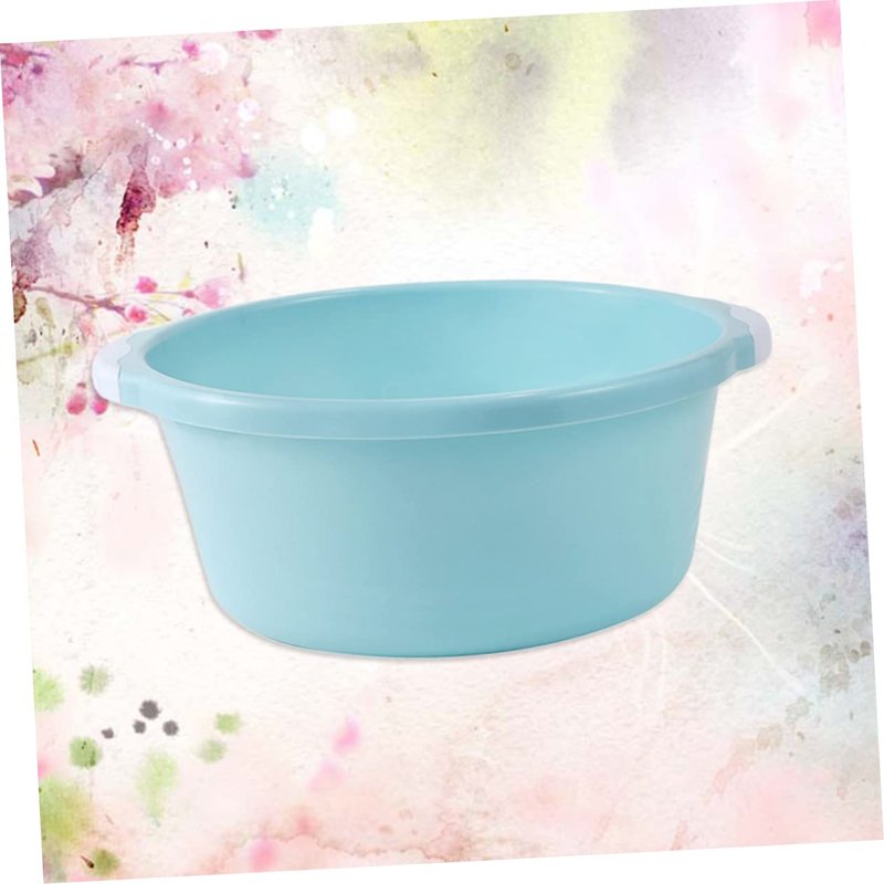 COLLBATH 2Pcs Medium Sky-blue Plastic Wash Basin Household Foot Bath Basin for Kitchen and Bathroom Multifunctional Anti-slip Design and Odorless Material