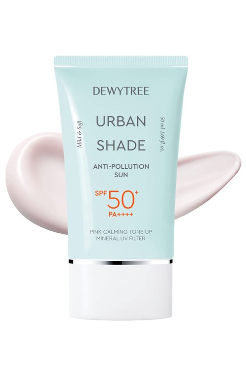 DEWYTREE Urban Shade Skin Sun Protection Daily Face Moisturizer with SPF 50 + Pa++++ Face Moisturizer for Dry Skin Pink Tone Up Cream Matte Sunscreen Sunblock for Face SPF Face Lotion (1.69 fl oz)