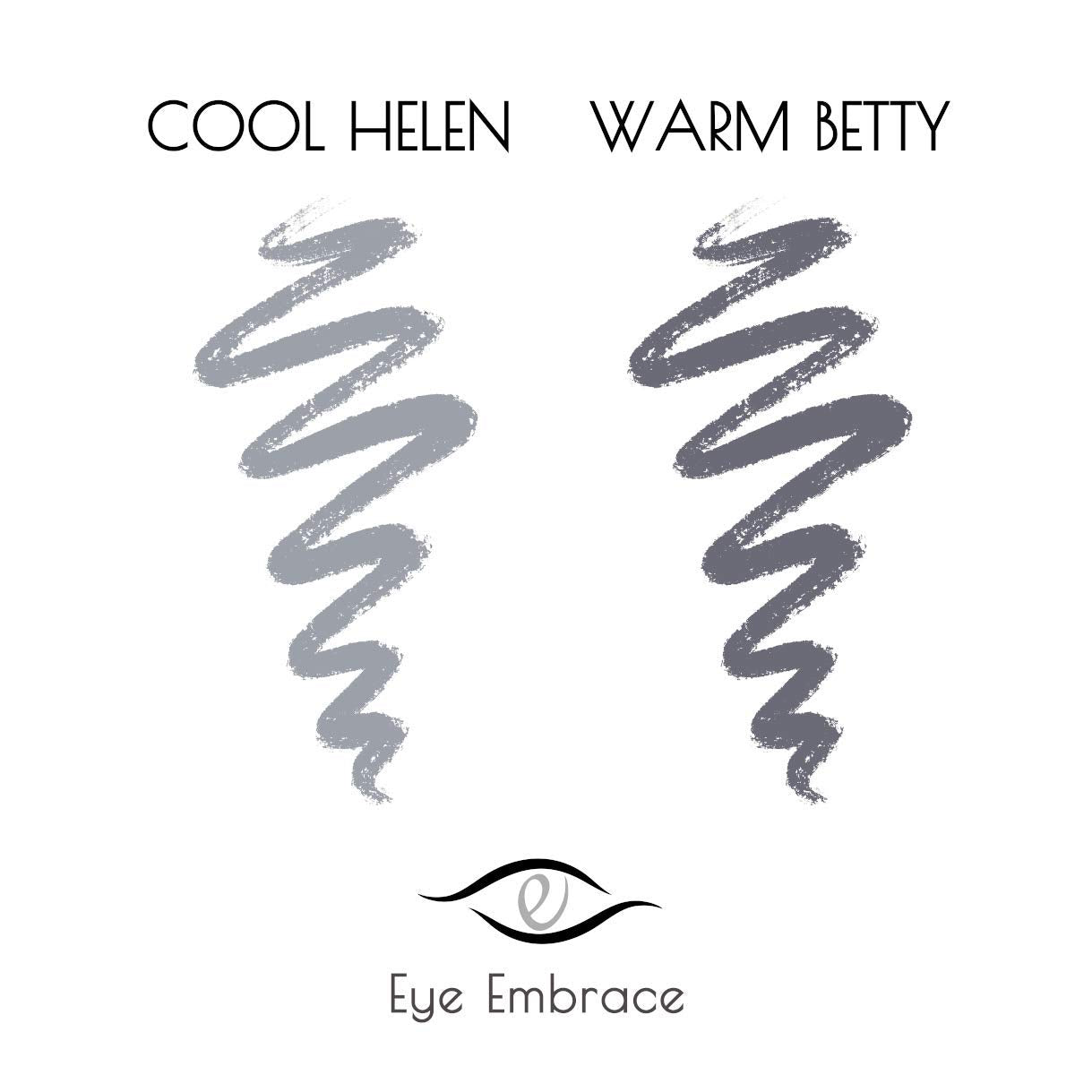 Eye Embrace Light Gray Eyebrow Pencils: Warm Betty & Cool Helen 2 Pack Bundle - Waterproof, Double-Ended Automatic Angled Tip & Spoolie Brush, Cruelty-Free