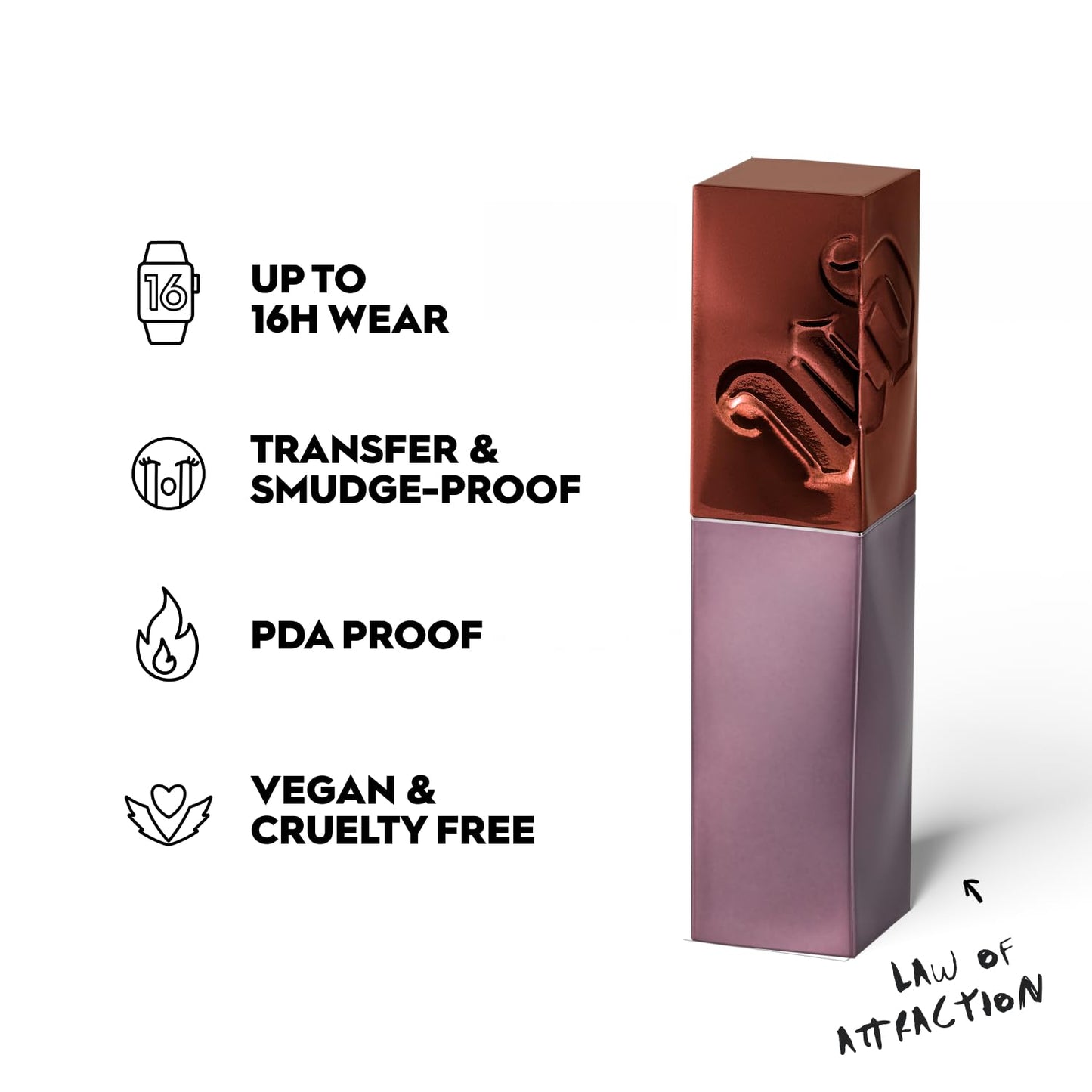 Urban Decay Vice Lip Bond Glossy Longwear Liquid Lipstick (Law of Attraction - Toffee Nude), Transfer-proof, Smudge-proof, Up to 16HR Wear, Vegan, Cruelty-free - 0.14 fl oz