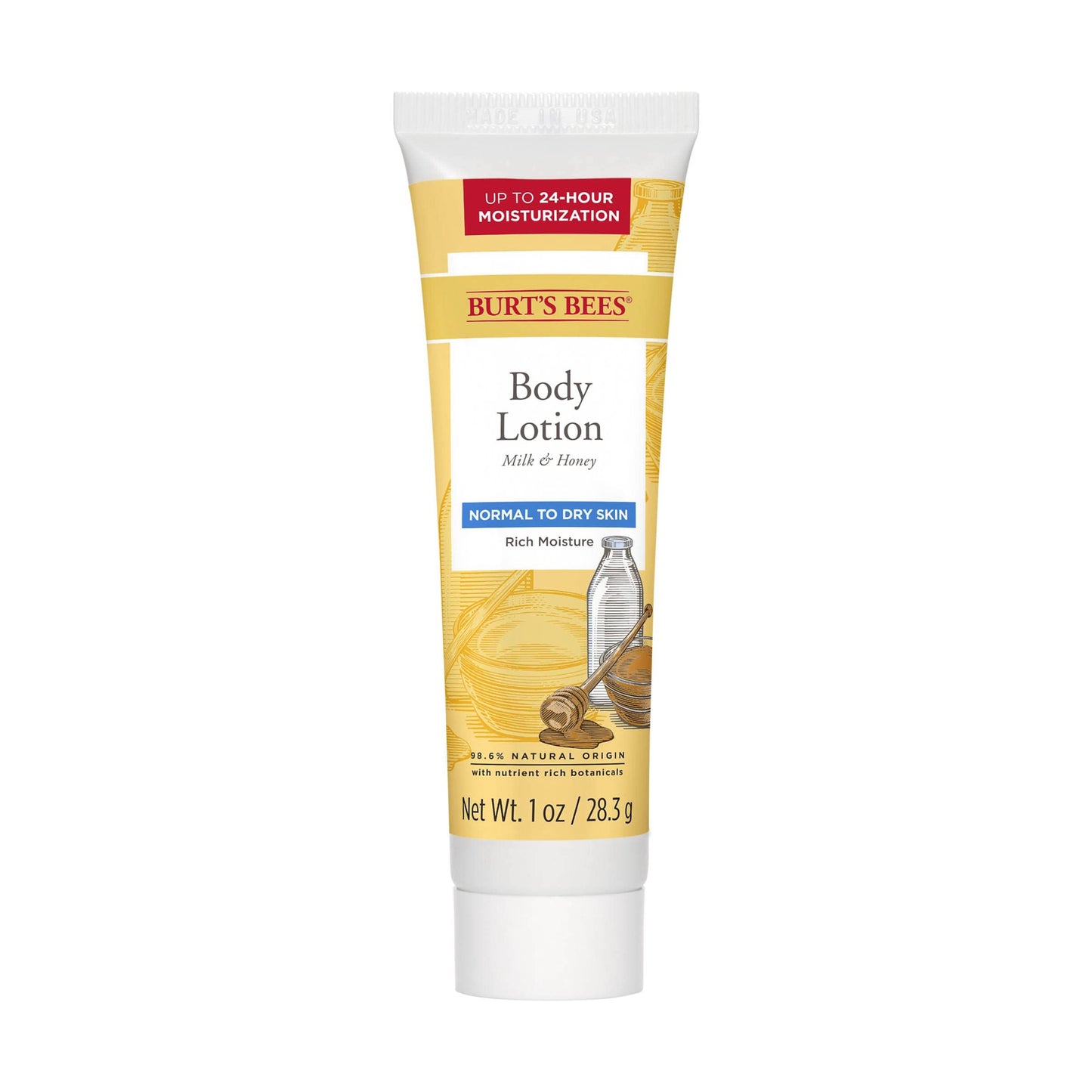 Burt's Bees Milk & Honey Body Lotion for Unisex, 1 Ounce