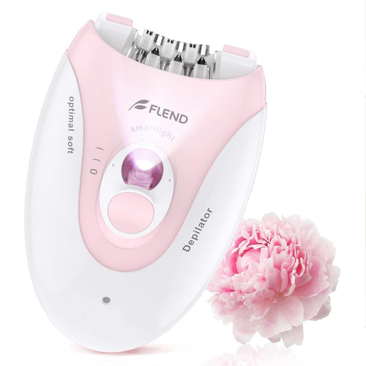 Smooth Glide Epilator for Women, 2 Speeds Facial Hair Removal Device with LED Light, 36 Tweezers & Massage Pad. Rechargeable Facial Hair Removal Epilator for Bikini, Arms, Legs, and Face