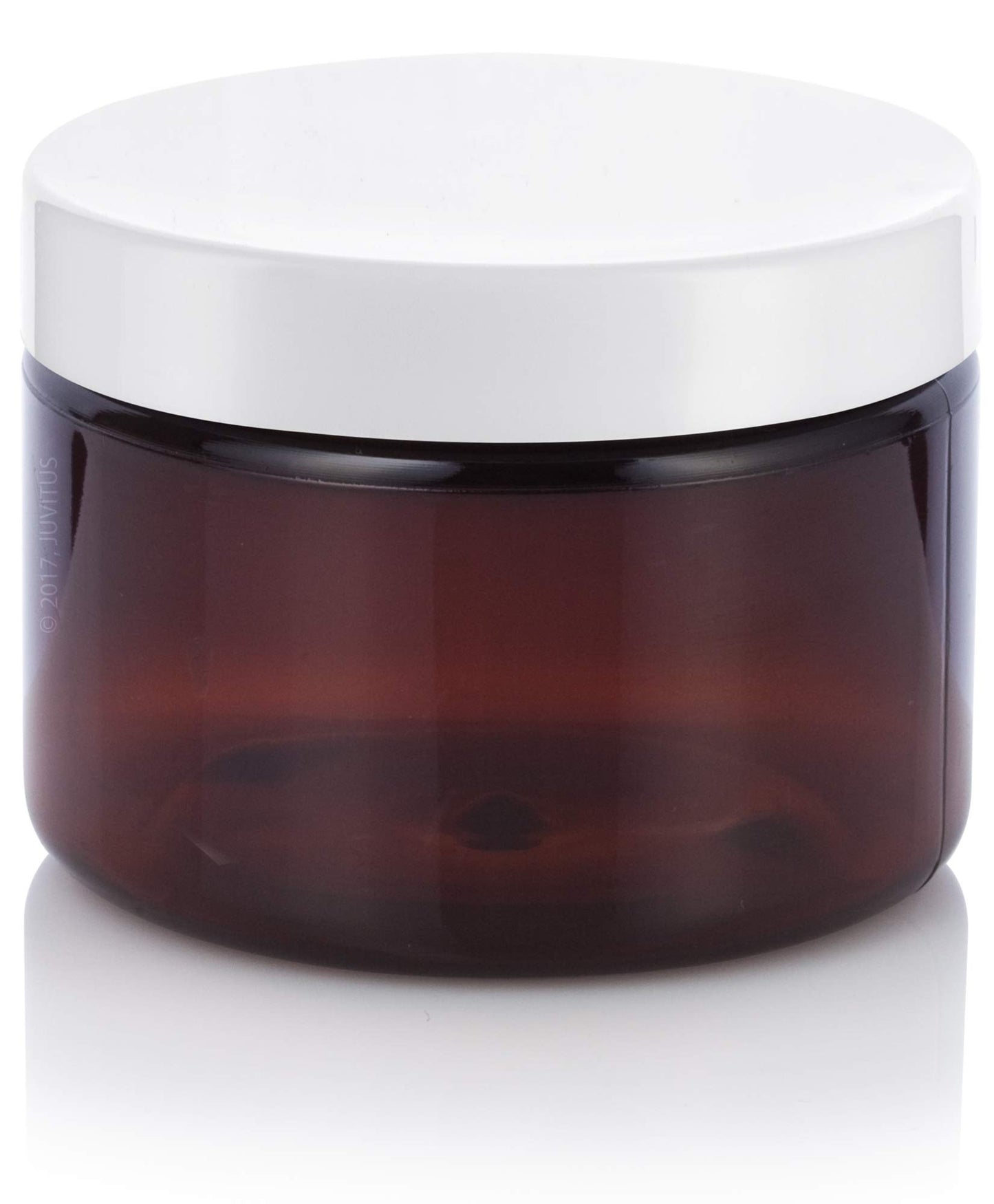 (12 pack) 3 oz Amber PET Plastic Jar with White Lid Refillable Storage Airtight Organizing