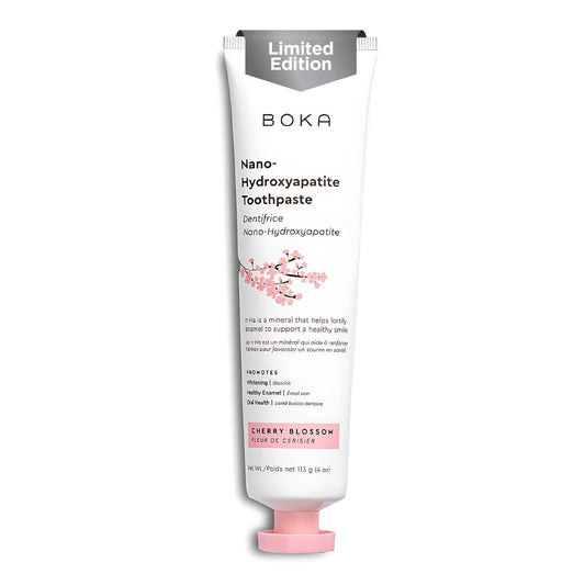 Boka Fluoride Free Toothpaste, Nano Hydroxyapatite Toothpaste, Appropriate for Sensitive Teeth - for Adult Oral Care - Cherry Blossom Flavor, 4 Fl Oz 1Pk