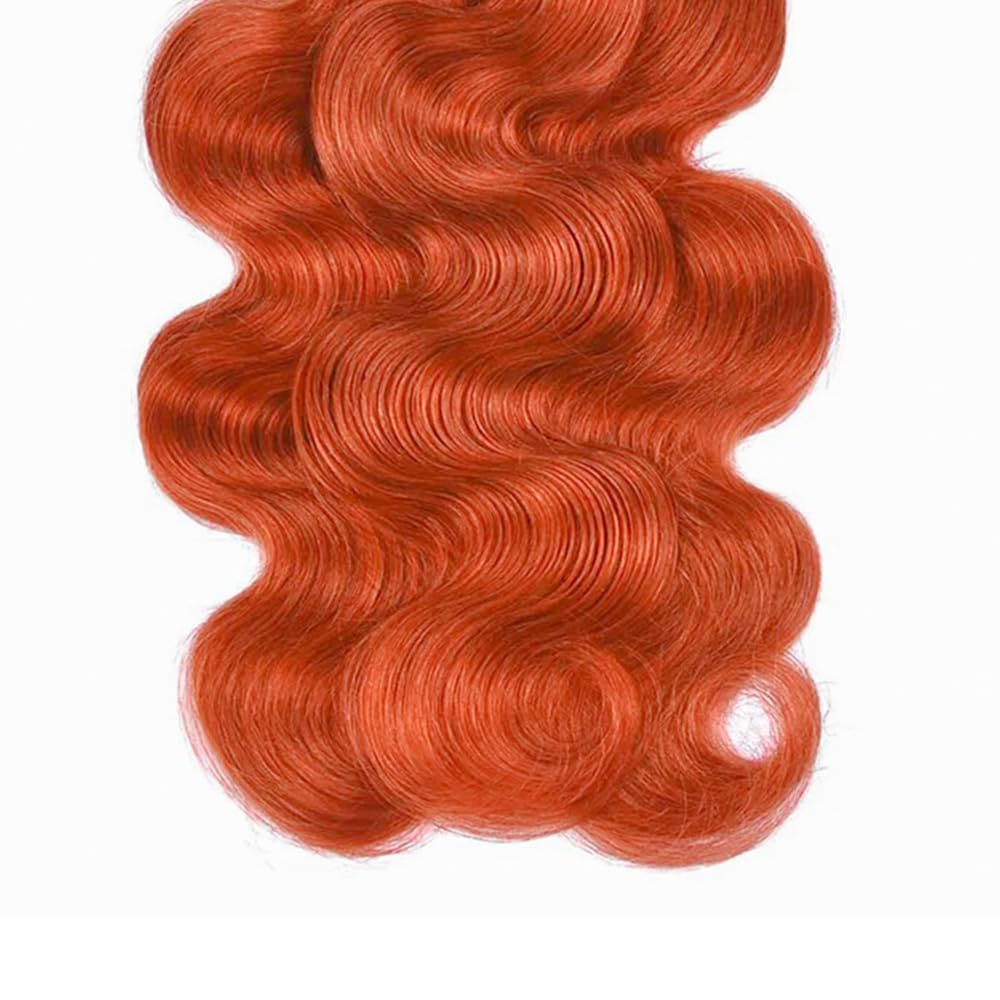 Ginger Body Wave Human Hair Bundles - 8A Brazilian Unprocessed Virgin Hair | 12 Inch, Color 350