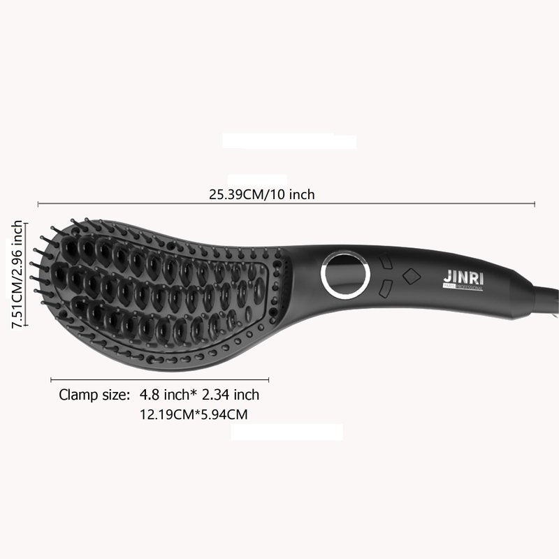 Hair Straightener Brush, Ceramic Ionic Straightening Iron Comb Anti-Scald, Best Soft Round Touch Body, Perfect for Professional Salon at Home (L)